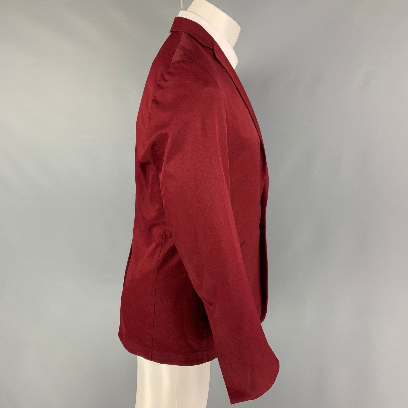 Other SPENCER HART Size 38 Burgundy Cotton Notch Lapel Sport Coat Size 38R - 2 Thumbnail