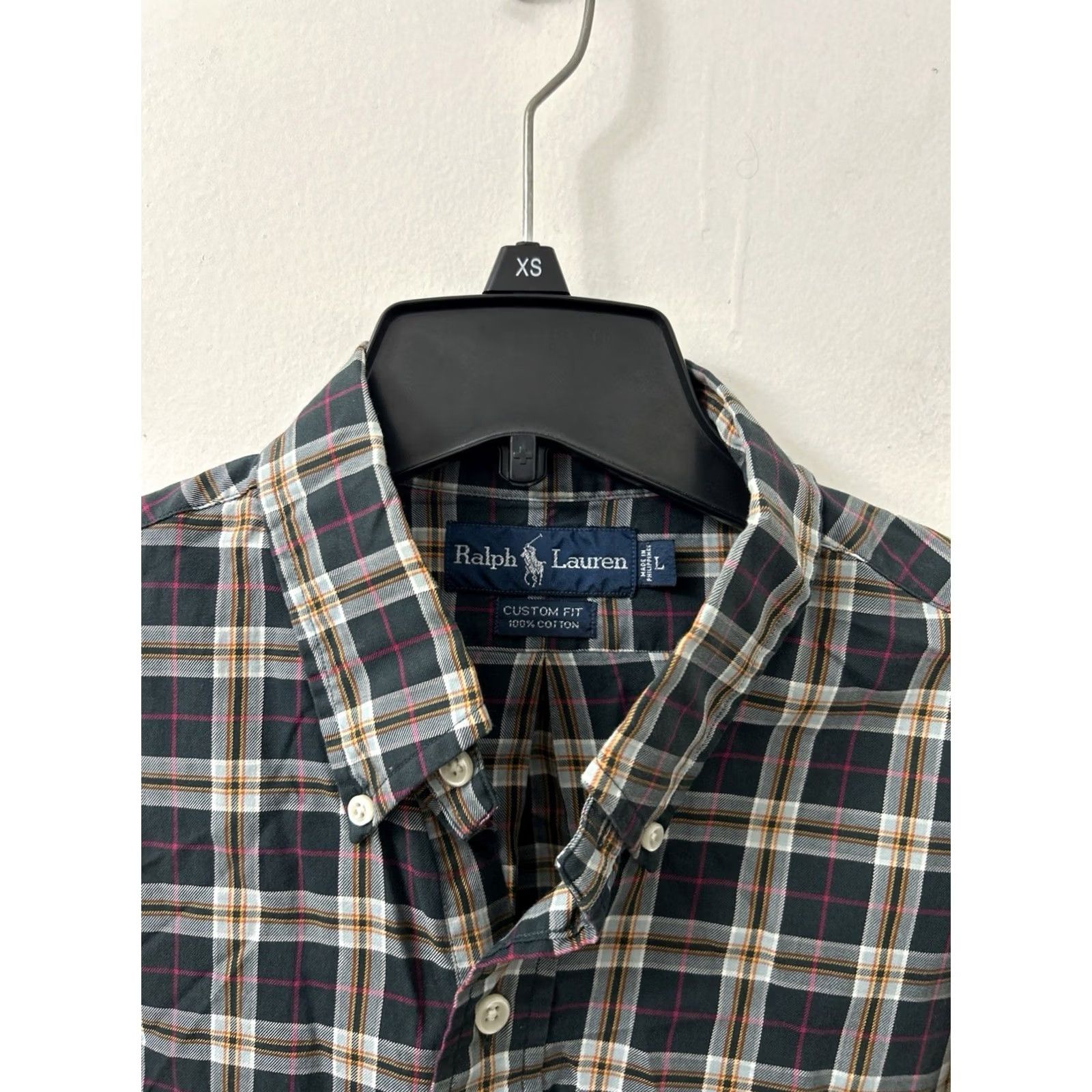 Ralph Lauren VINTAGE Ralph Lauren Shirt Mens L Black Plaid Button-Down Long Sleeve Custom Fit Size US L / EU 52-54 / 3 - 5 Thumbnail