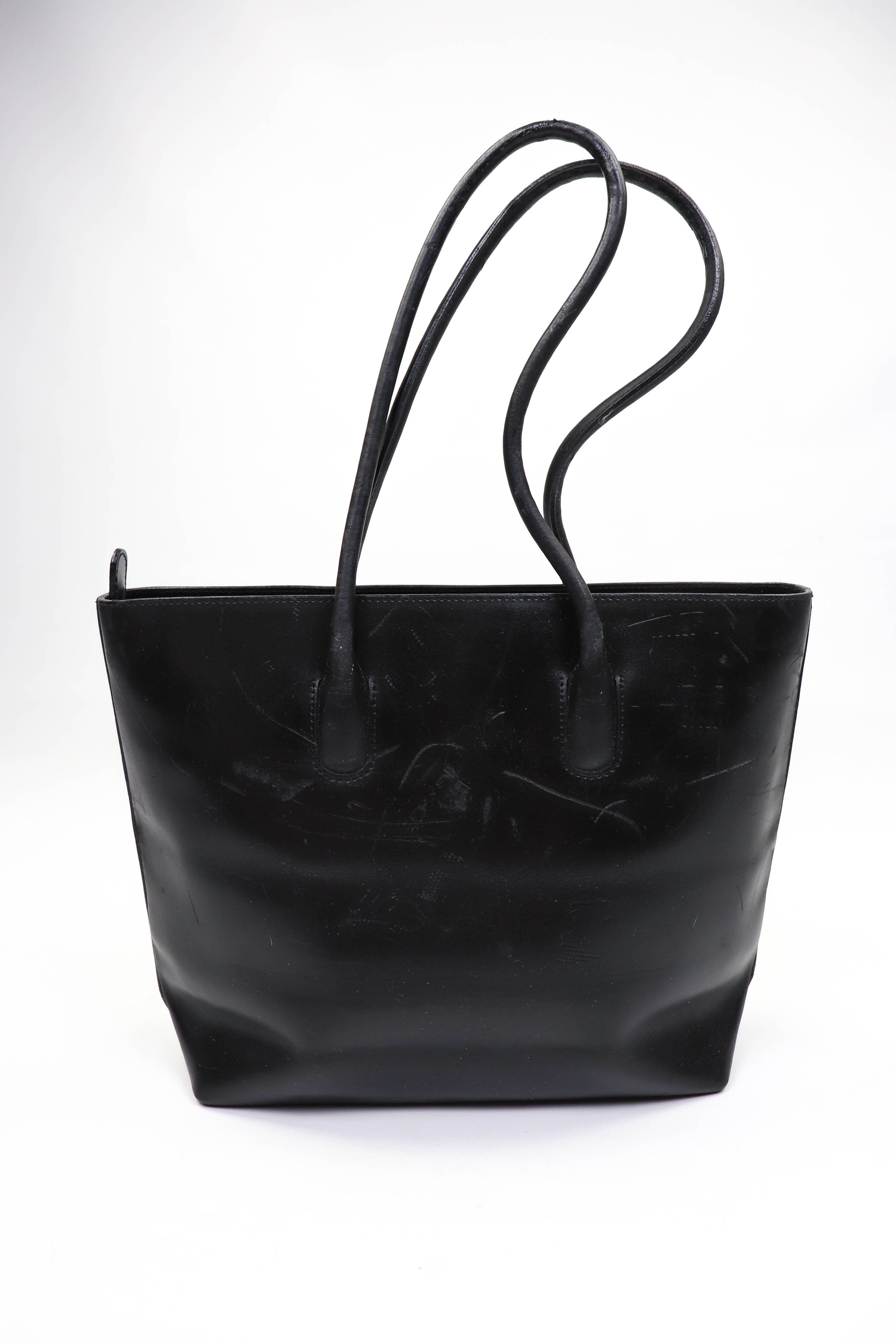 Furla FURLA Vintage Distressed Black Leather Hand Shoulder Bag Size ONE SIZE - 5 Thumbnail