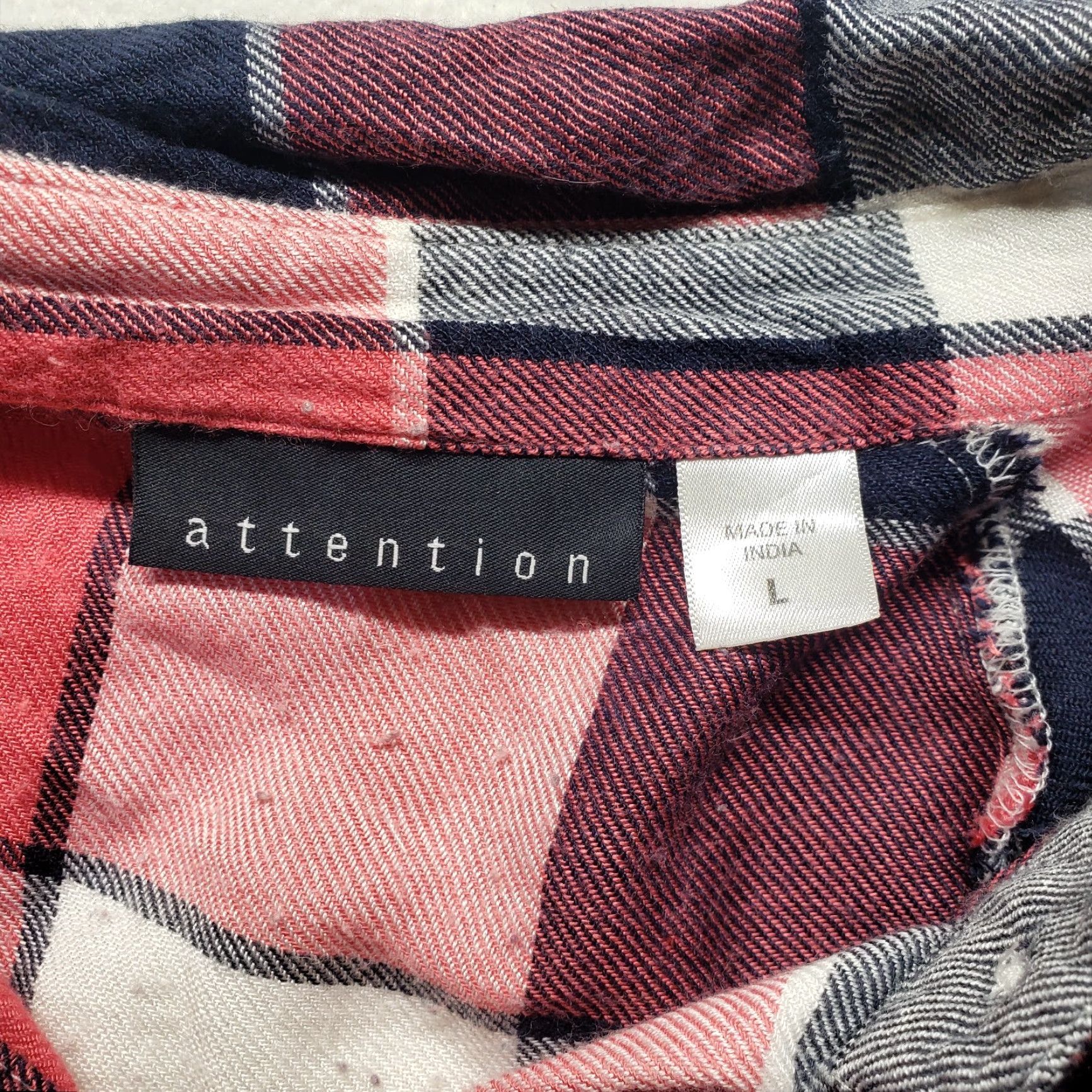 Vintage Attention Shirt Women L Red Plaid Button-Up Long Sleeve Casual Size L / US 10 / IT 46 - 3 Thumbnail