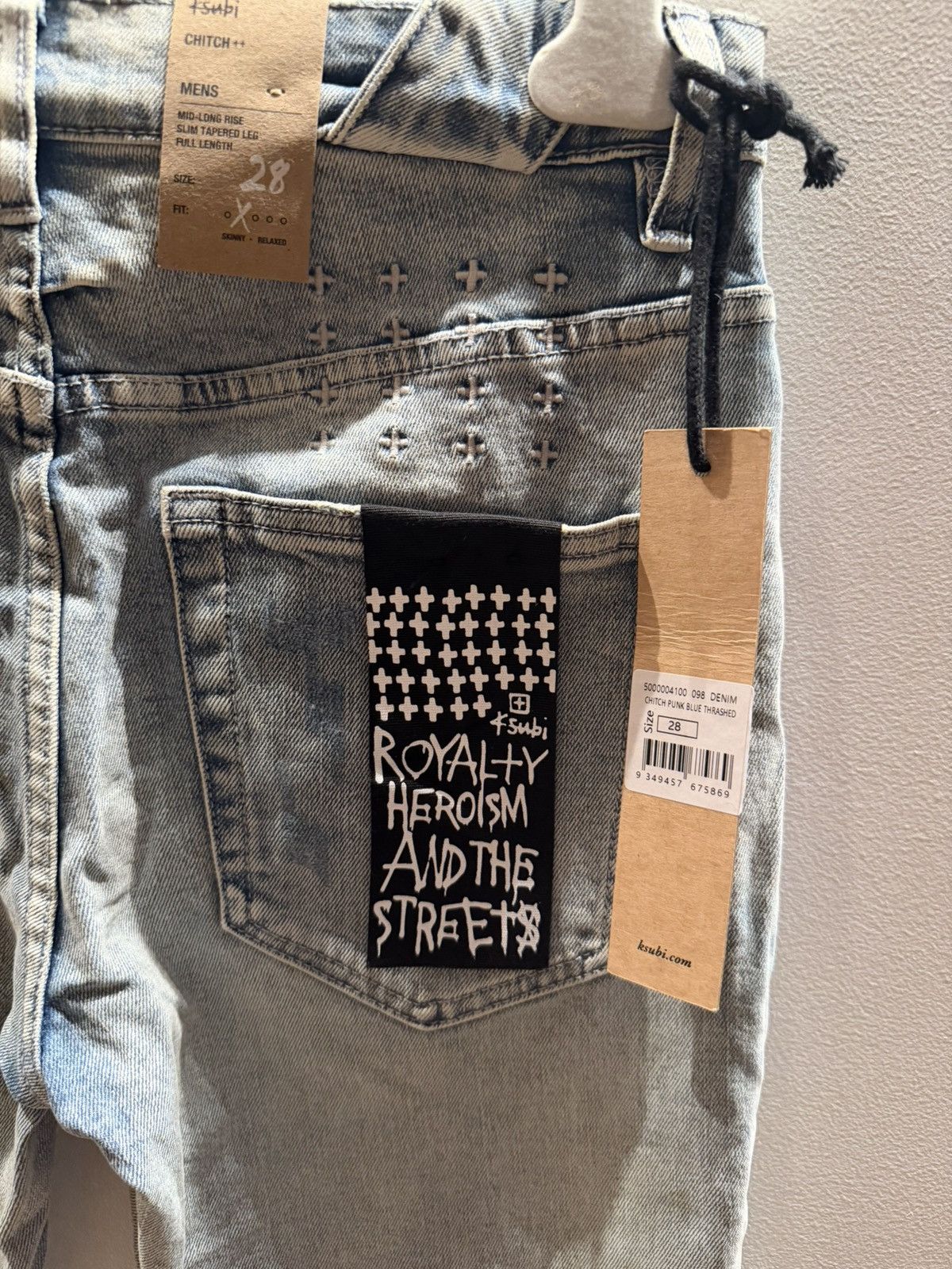 Ksubi Chitch Punk Blue Thrashed size 28