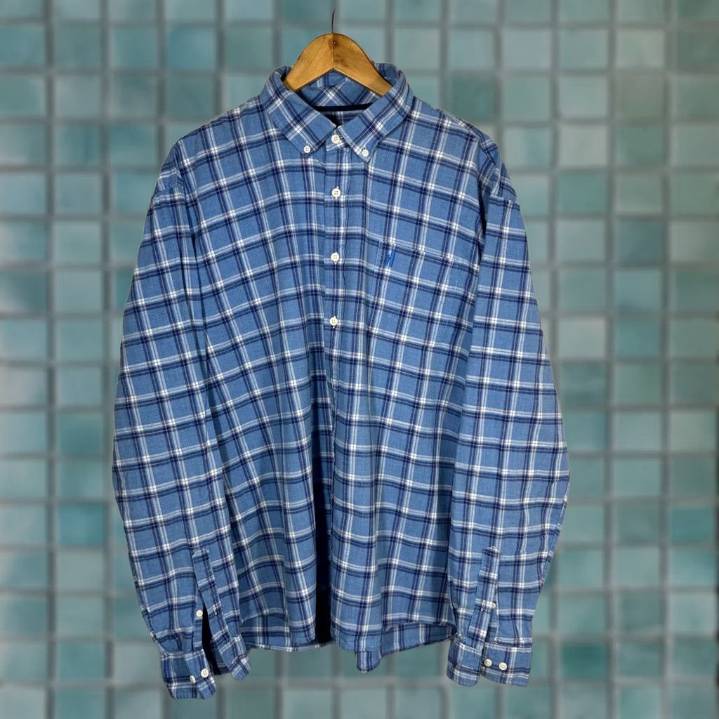 johnnie-O VINTAGE Johnnie-O Hangin' Out Button-Down Shirt Blue Plaid 2XL Mens Regatta Navy? Size US XXL / EU 58 / 5 - 1 Thumbnail