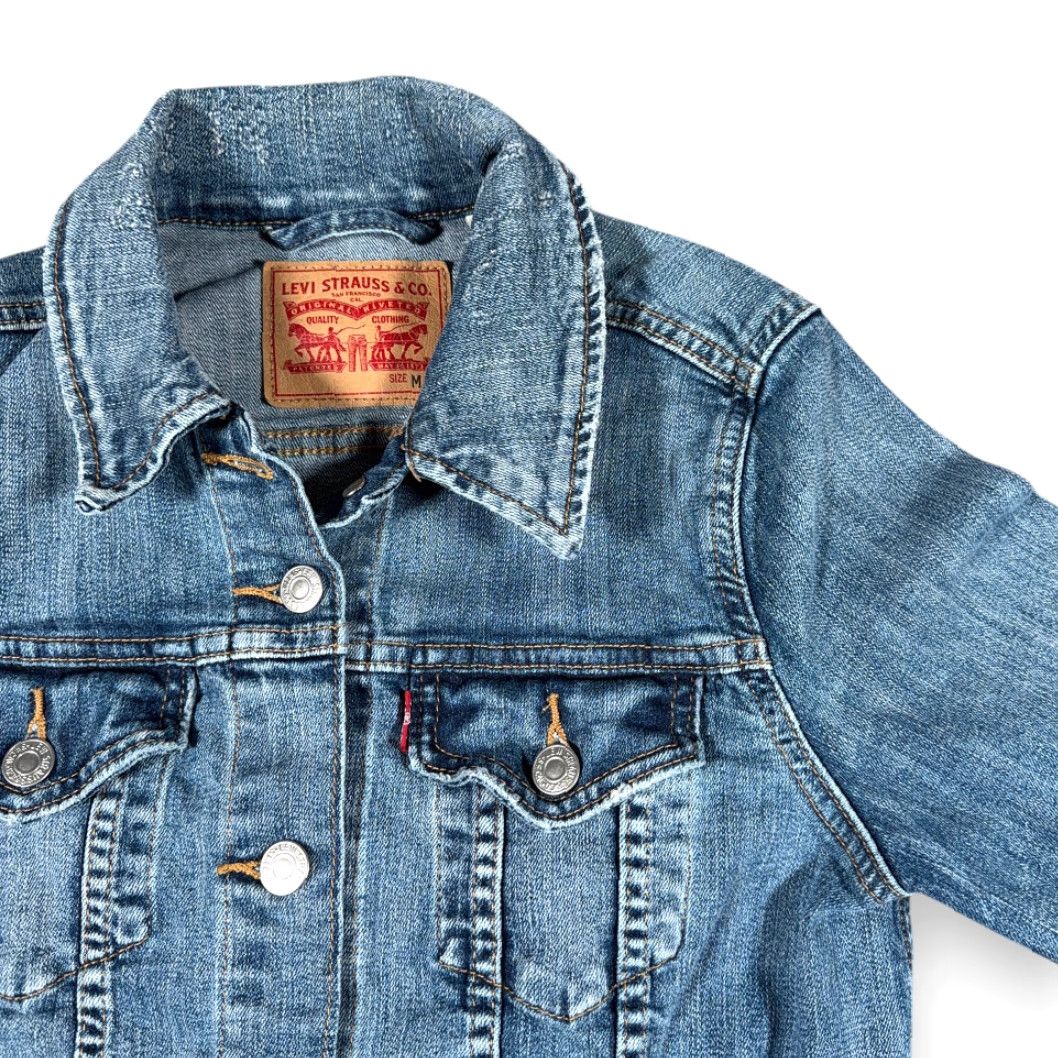 Levi's VINTAGE Levi's Jacket Womens MEDIUM Blue Denim Trucker Classic Retro Casual Mens, Womens Size 32" / US 10 / IT 46 - 2 Thumbnail