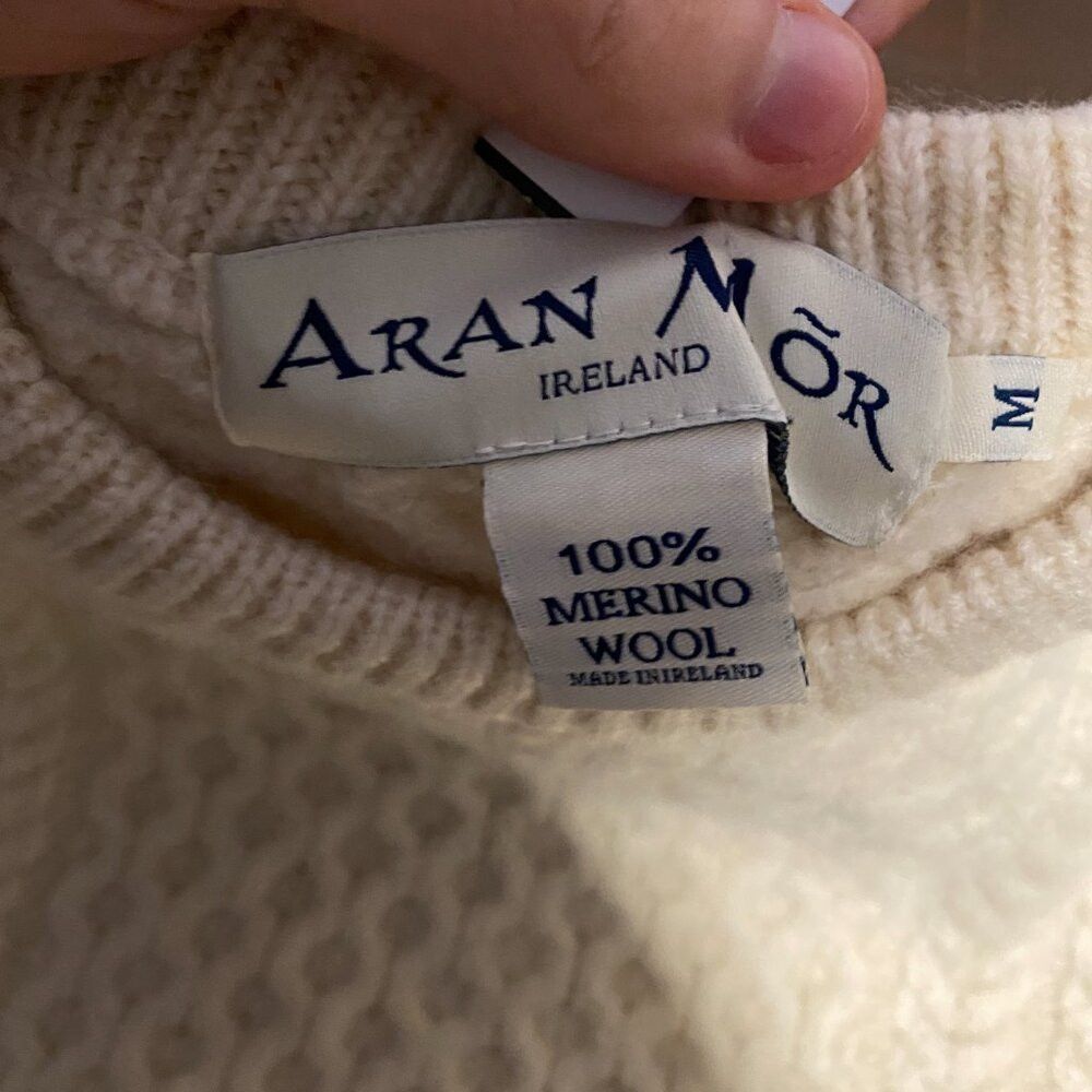 Other Vintage Aran Mor 100% Merino Wool Cable Knit Sweater White Size US M / EU 48-50 / 2 - 4 Thumbnail