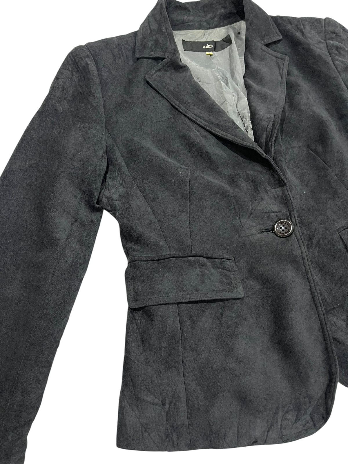 Beauty Beast INED By Yohji Yamamoto Velvet Button Up Blazer Size XS / US 0-2 / IT 36-38 - 3 Thumbnail