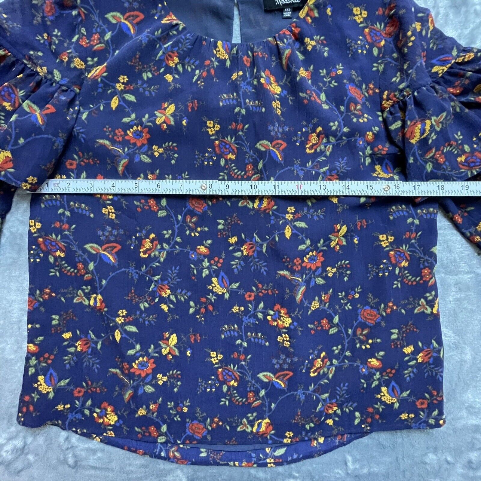Madewell Madewell Shirt Womens XXS Blue Ruffles Boho Hippie Cottage Size XXS / US 00 / IT 34 - 7 Thumbnail