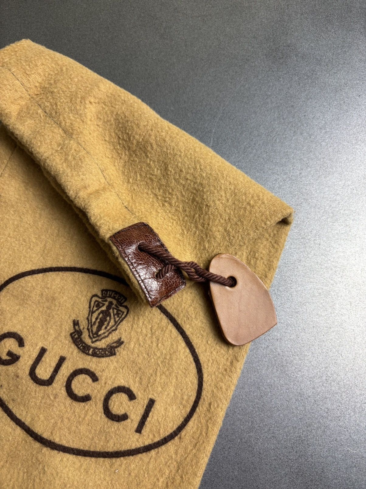 Gucci × Vintage 1970s Gucci Dust Bag 70s Vintage Gucci Bag Shoe Felt Soft Size ONE SIZE - 2 Thumbnail
