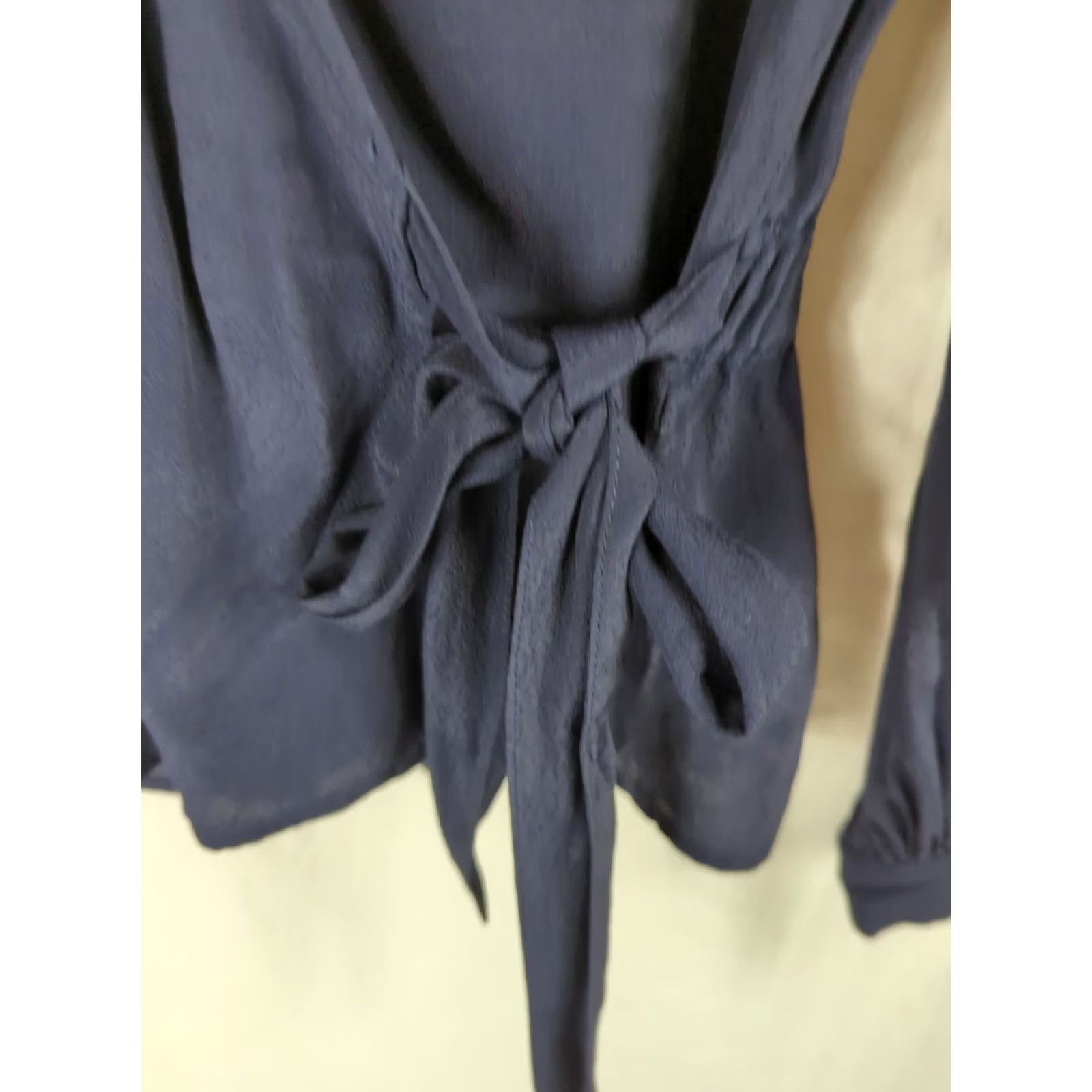 Talbots Talbots Women Blouse XS Navy Blue Wrap career Size XS / US 0-2 / IT 36-38 - 2 Thumbnail