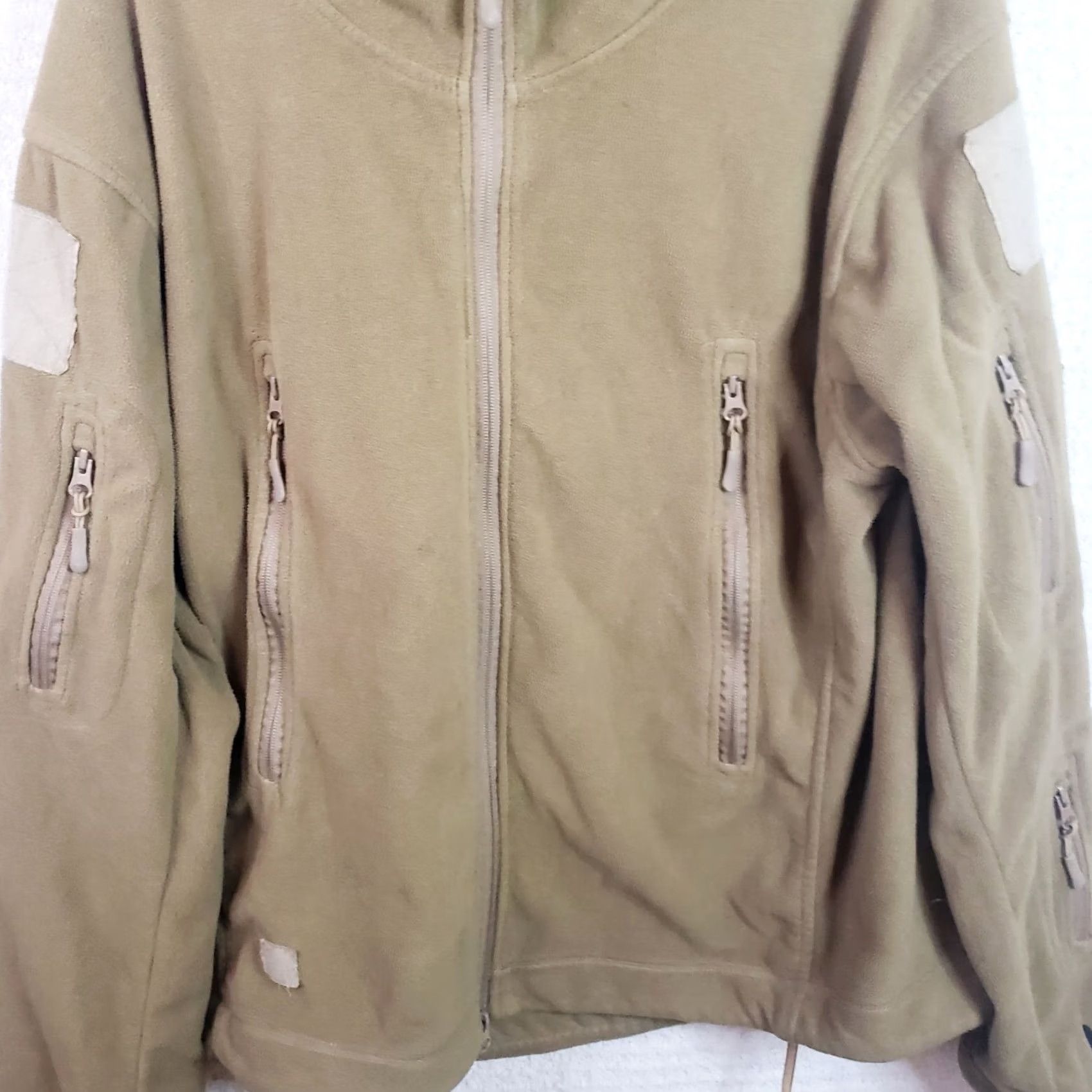 Vintage Tactical Fleece Jacket Military Hooded Zip Full Zip Men L Tan Army Special Ops Size US L / EU 52-54 / 3 - 2 Thumbnail
