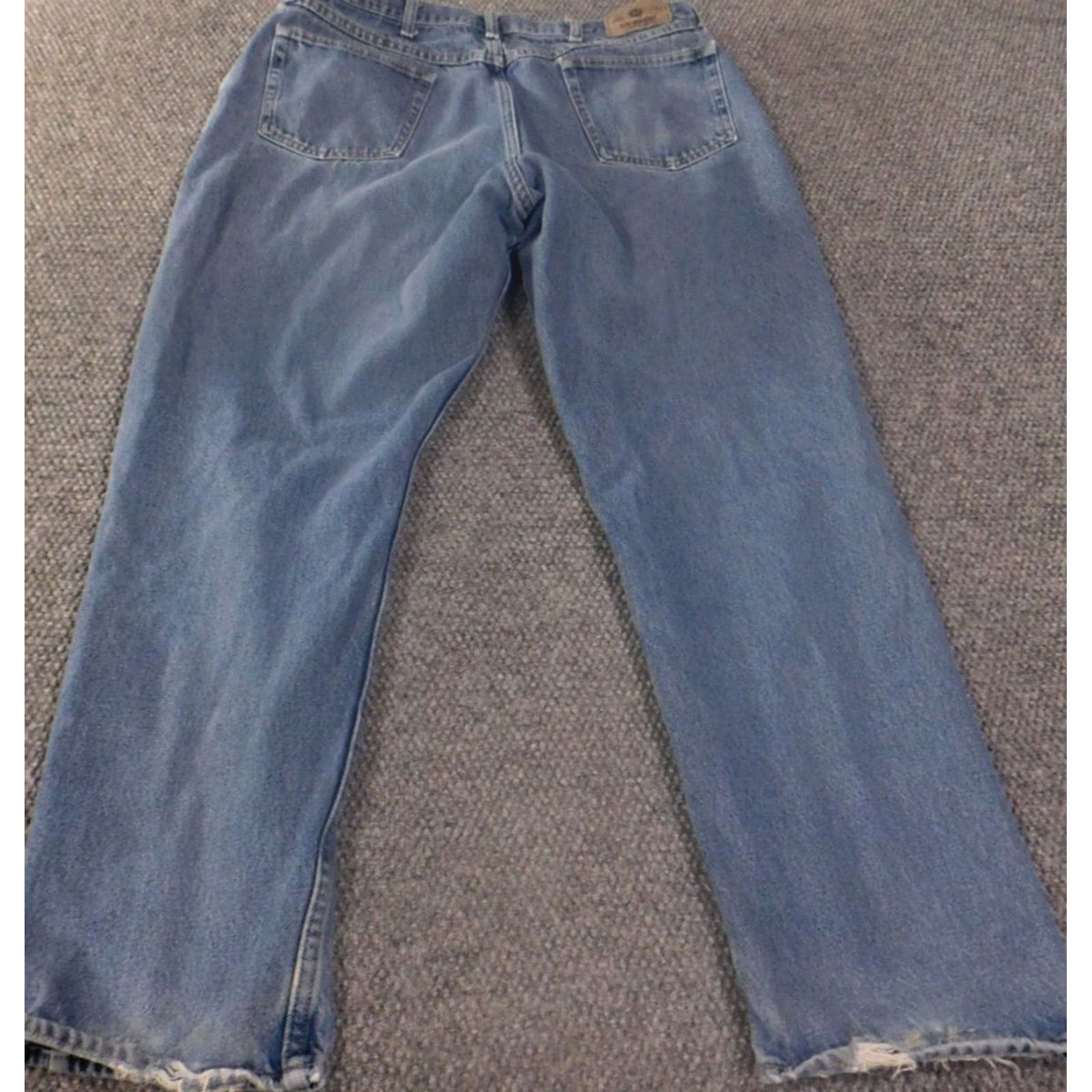 Wrangler Wrangler Jeans Mens 38x32 Relaxed Fit Light Blue Denim Workwear Straight Cowboy Pockets Zipper Regular Men Size US 38 / EU 54 - 6 Thumbnail