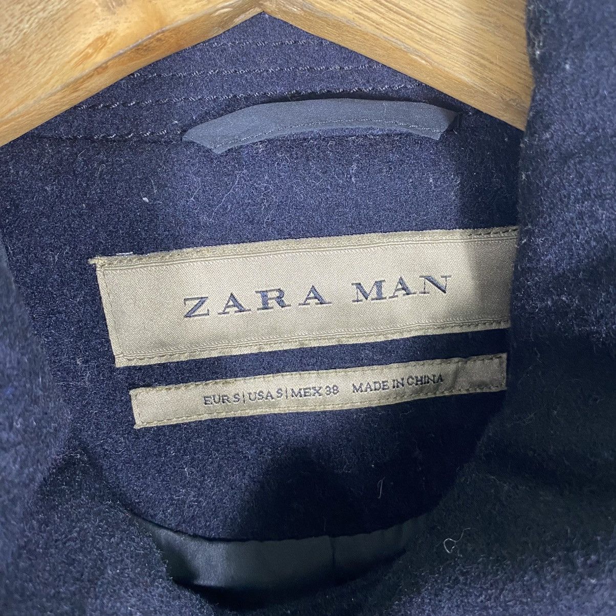 Other × Zara ZARA MAN Wool Heavy Peacoat With Patches S Size Size US S / EU 44-46 / 1 - 8 Thumbnail