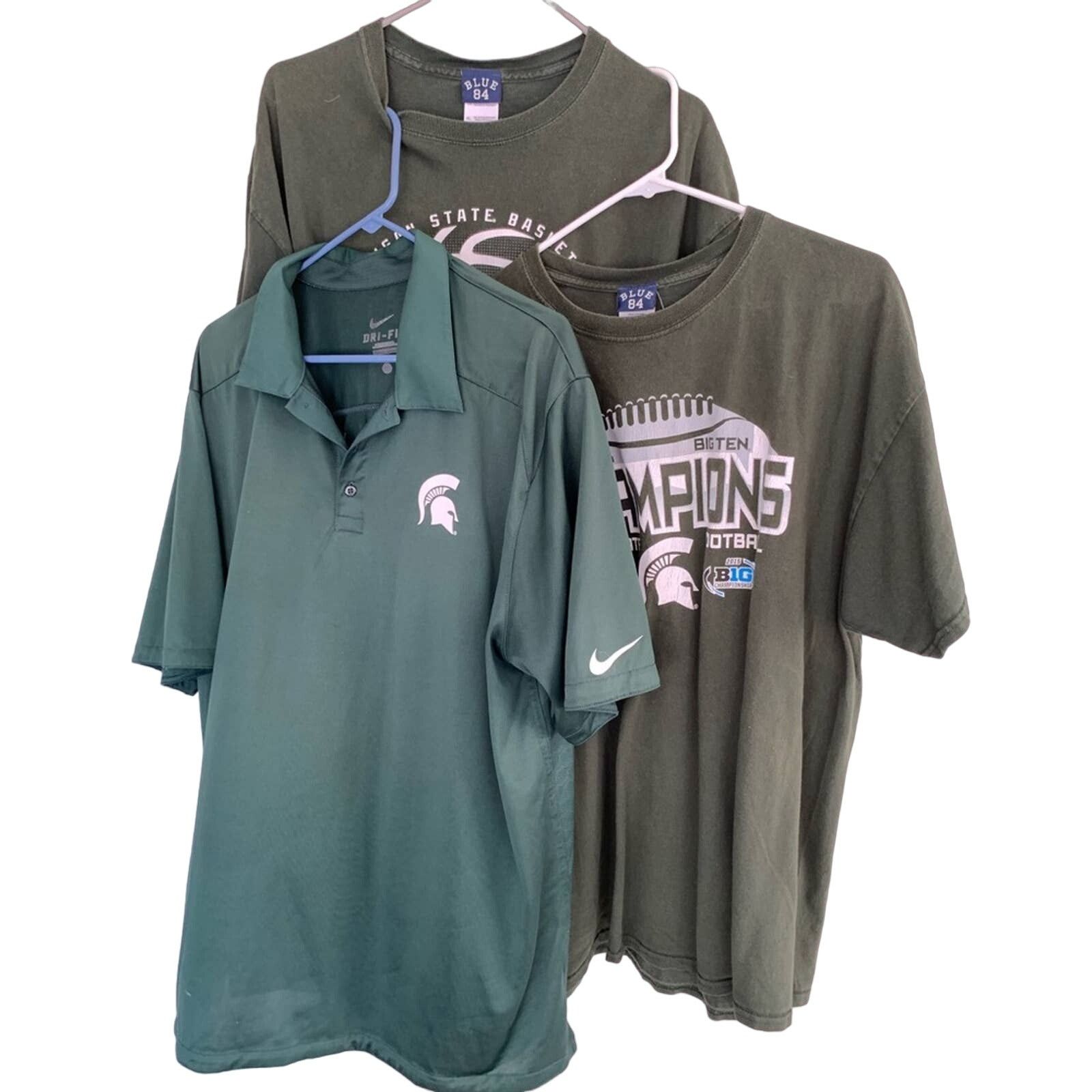 Nike MICHIGAN STATE SPARTANS BASKETBALL FOOTBALL & NIKE POLO LOT Size US XL / EU 56 / 4 - 1 Thumbnail