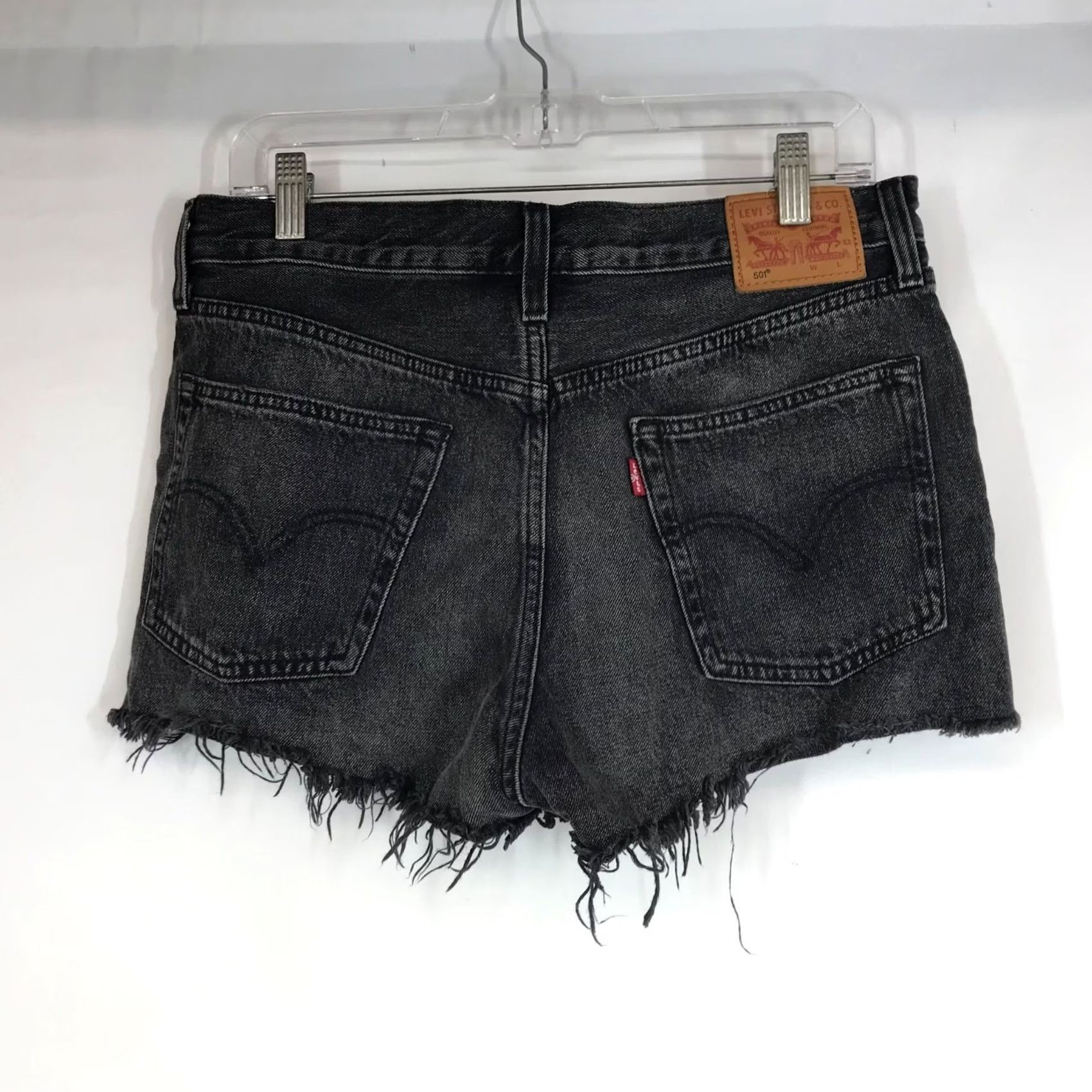 Levi's Levi's Womens 30 Black 501 Button Fly Cut-Off Jean Shorts Size 30" / US 8 / IT 44 - 4 Thumbnail