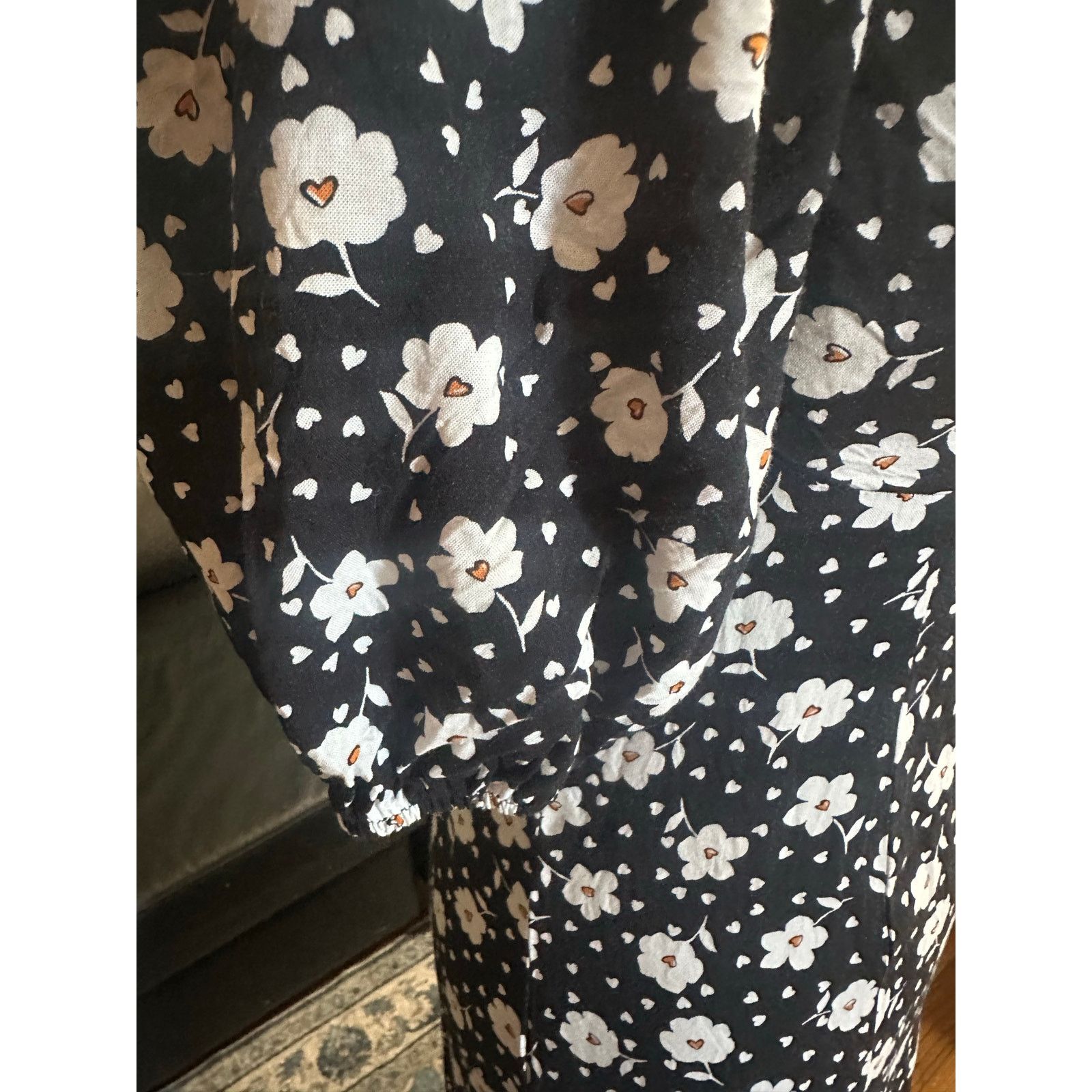 Asos ASOS Design Puff Sleeve Midi Split Dress Floral Print Size M / US 6-8 / IT 42-44 - 7 Thumbnail