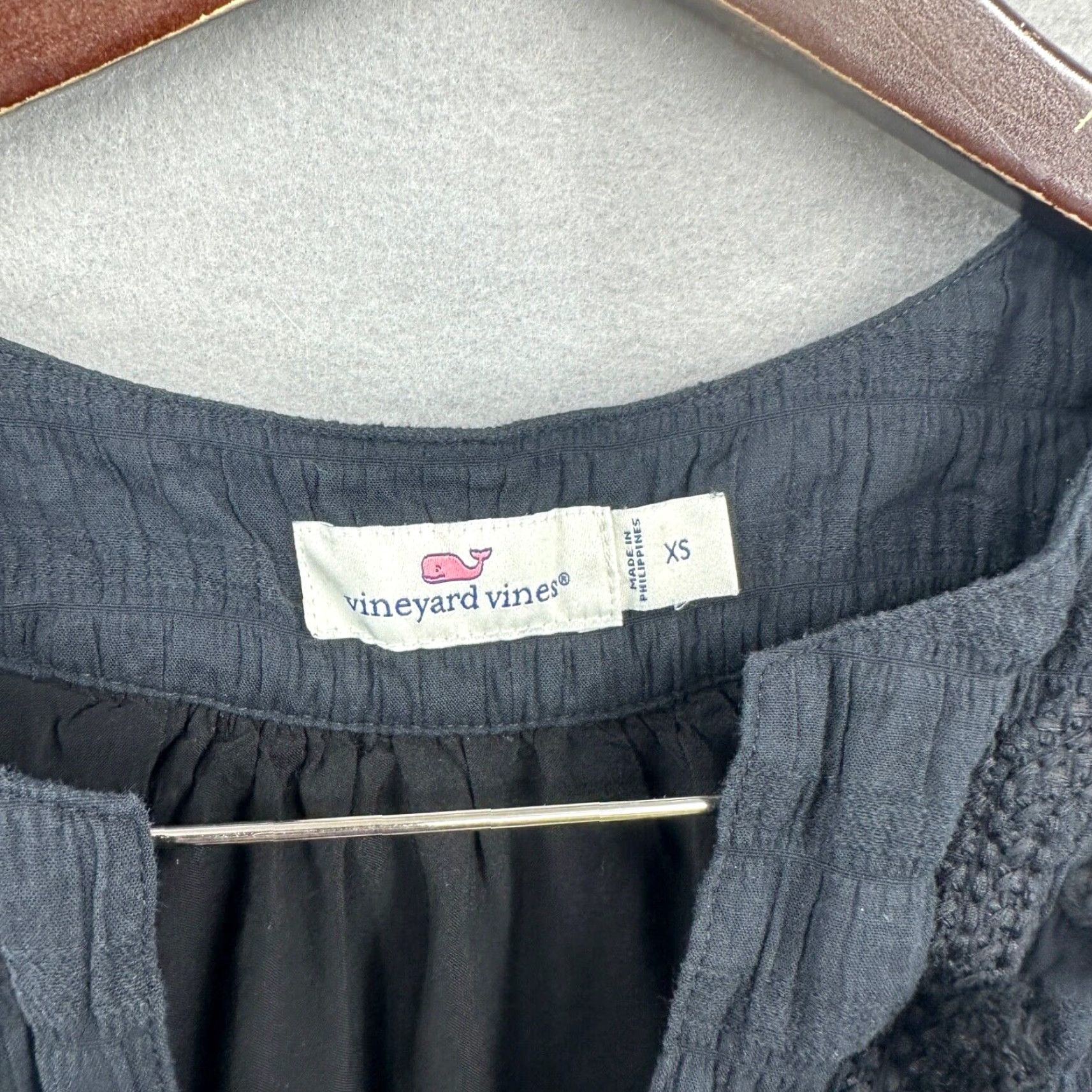 Vineyard Vines Vineyard Vines Dress Womens XS Textured Pom Pom Preppy Muslin Boho Quiet Luxury Dress Short XS Black Bohemian Preppy Womens Size XS / US 0-2 / IT 36-38 - 5 Thumbnail