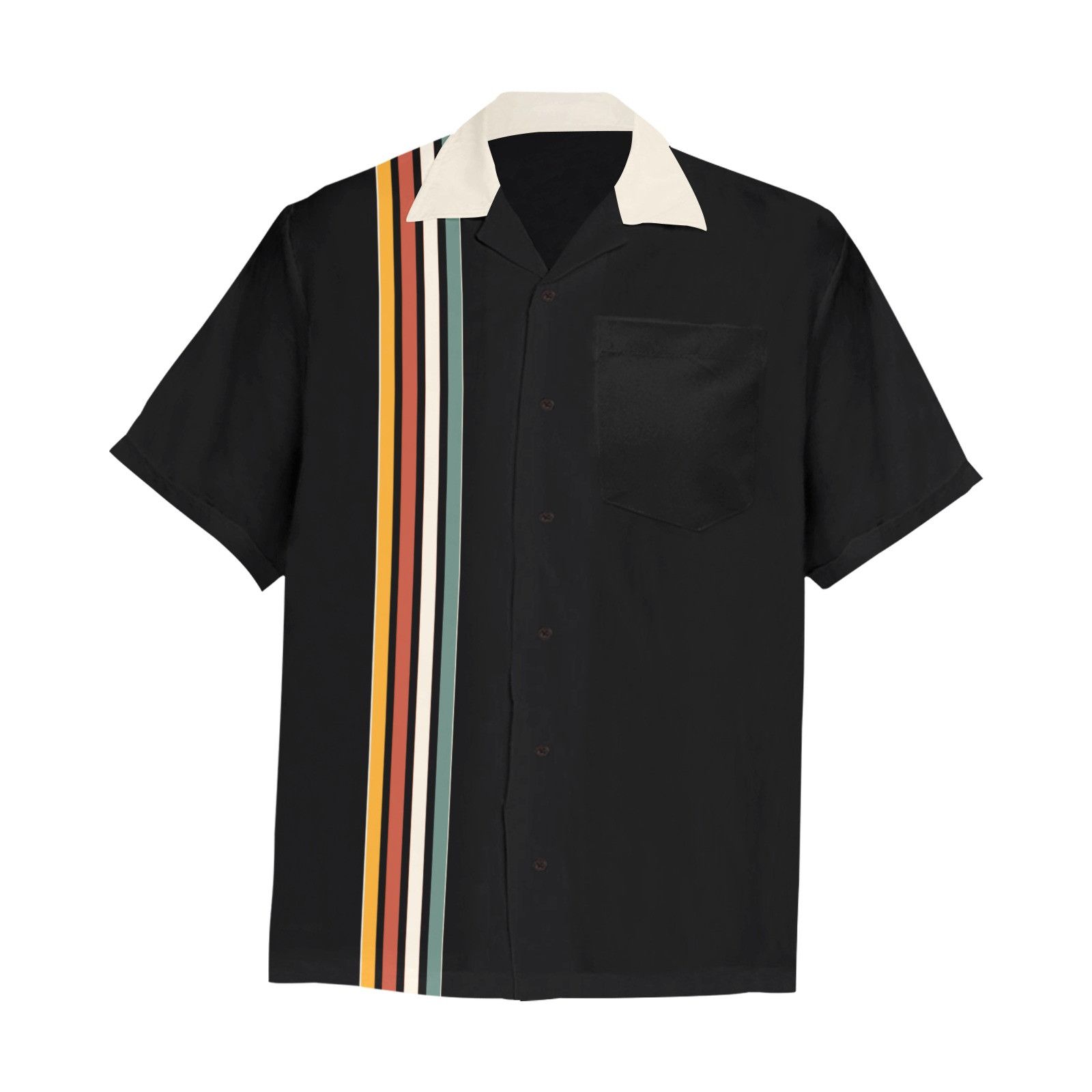 Striped Racer Back Top With Embroidery