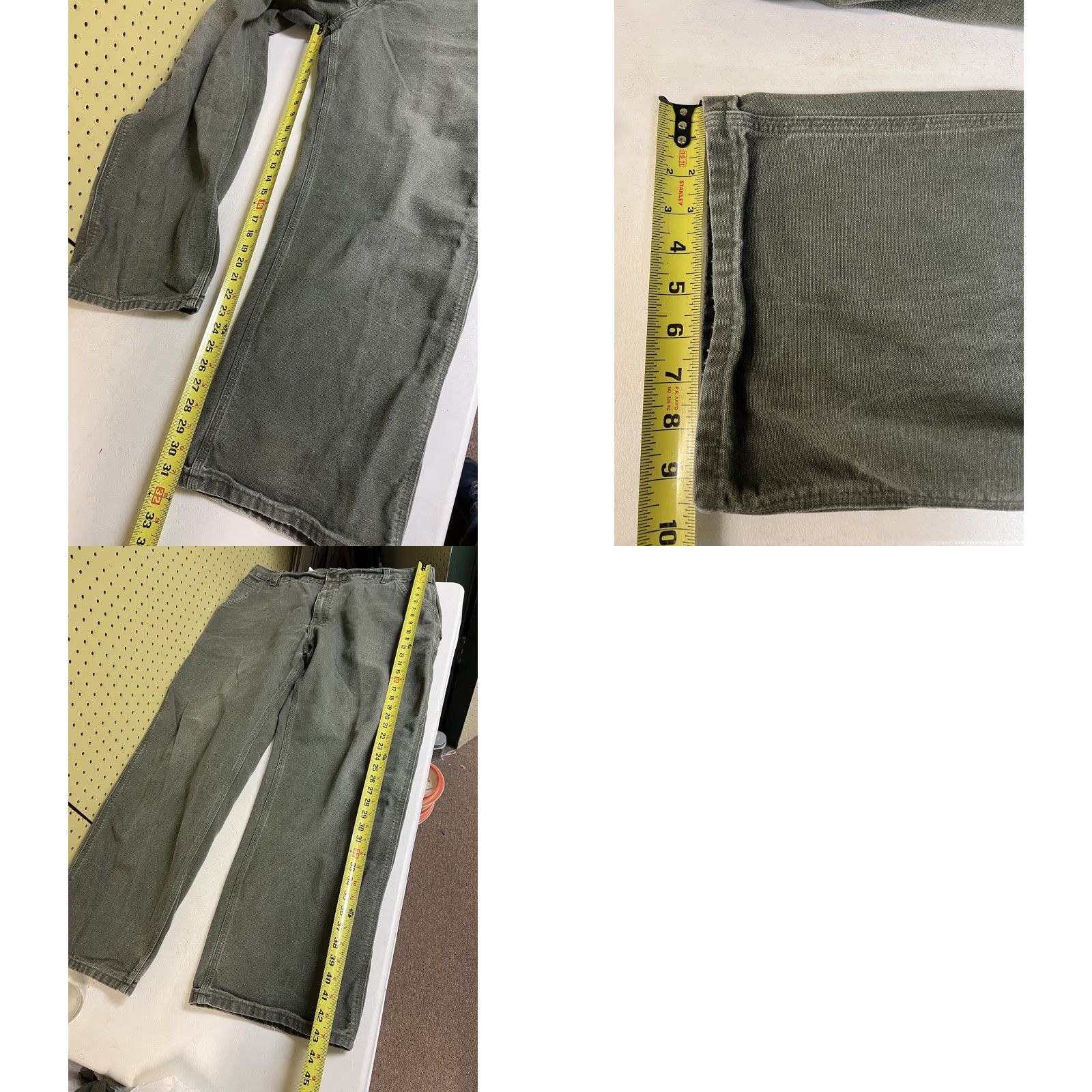 Carhartt Carhartt Jeans - Mens Regular 39x34 Carhartt Original Loose Fit Green Denim Straight Jeans Mens 39 Inseam 34 Cotton Button Zip NMX Size US 39 - 8 Thumbnail