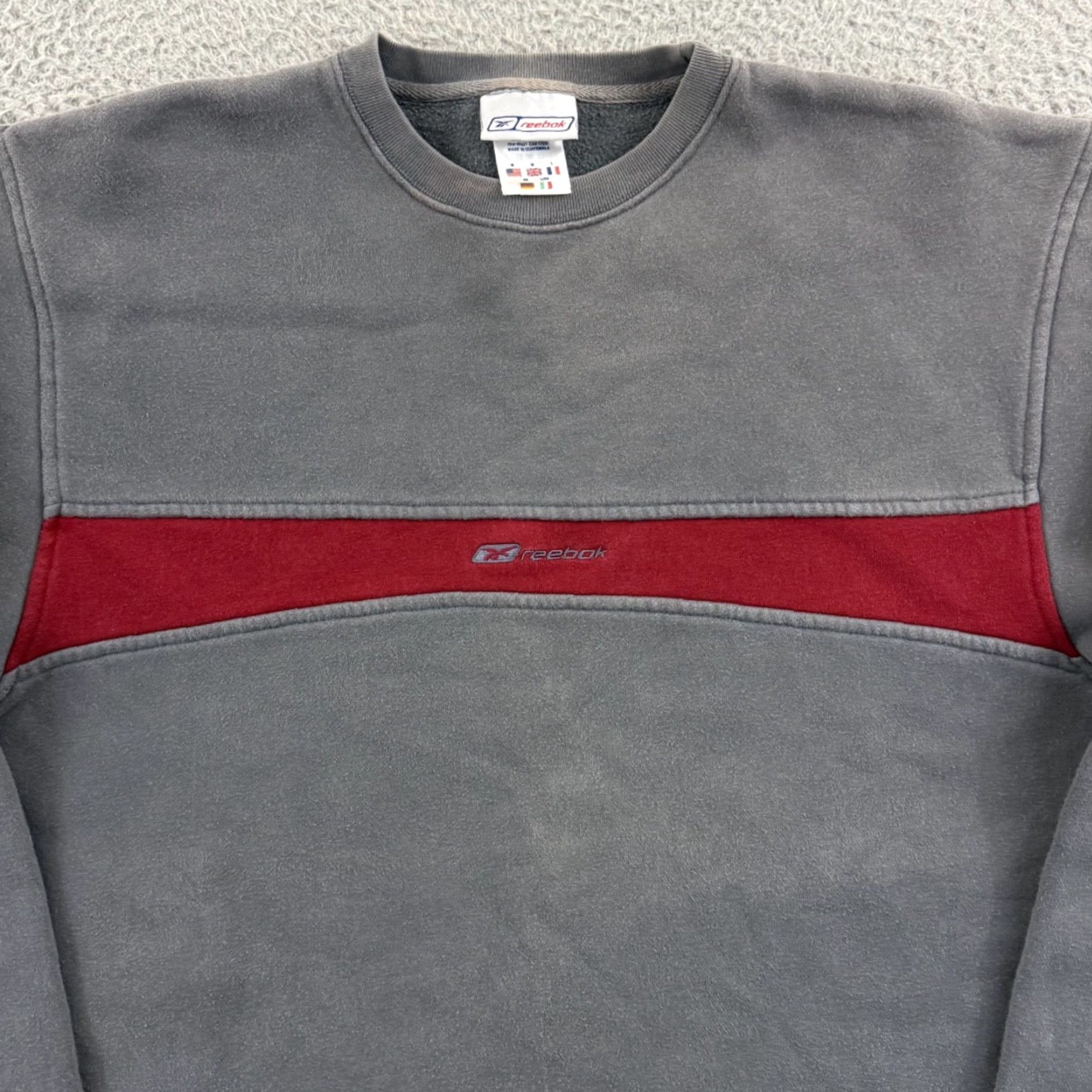 Reebok VINTAGE Reebok Sweatshirt Mens Medium Gray Logo Pullover Hooded Pockets Crew Neck 90s Retro Sports Size US M / EU 48-50 / 2 - 3 Thumbnail