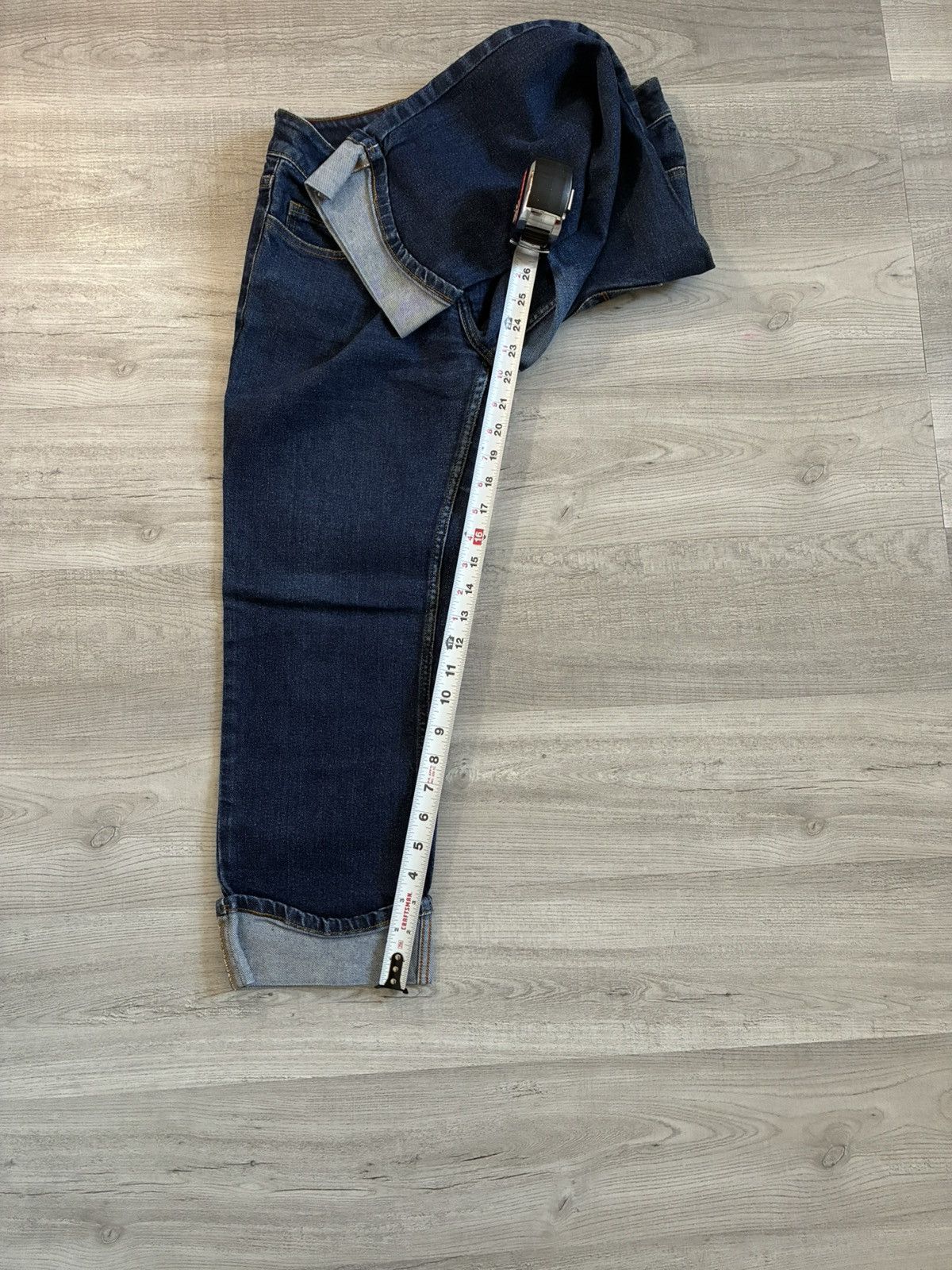 Dickies Vintage Dickies Women’s Capri Jeans Dark Wash Cuffed Size 34" / US 12 / IT 48 - 6 Thumbnail