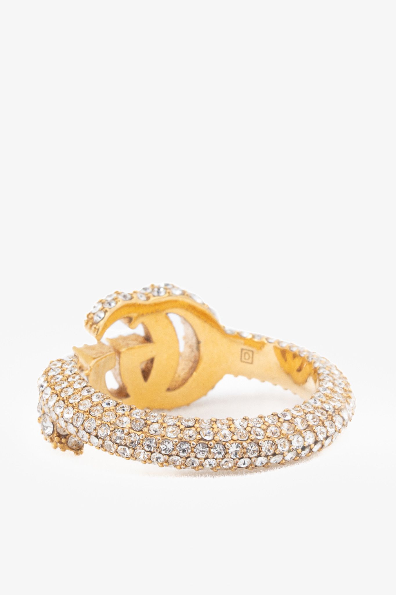 Gucci Gucci GG Marmont Gold-Finish Key Crystal Ring Size ONE SIZE - 3 Thumbnail