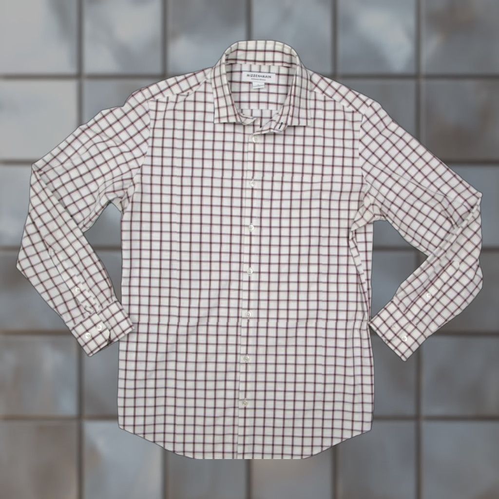 Mizzen+Main Mizzen+Main Shirt Mens Large Red Check Trim Fit Button-Up Long Sleeve Classic Casual Workwear Size US L / EU 52-54 / 3 - 1 Thumbnail