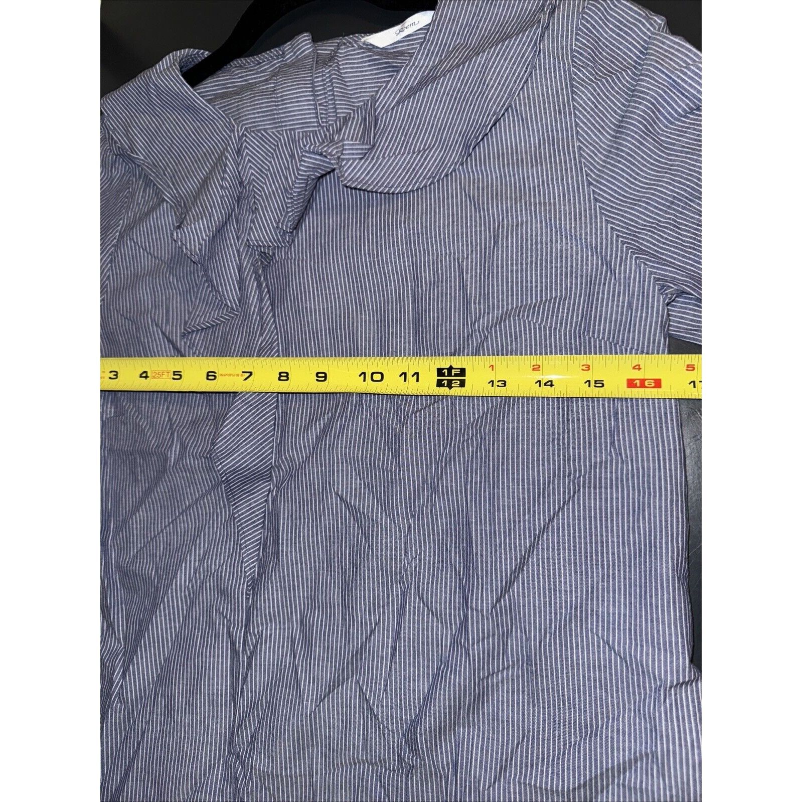 Other Roem Blue Pinstripes Ruffle Blouse Shirt NO SIZE Lightweight Size XS / US 0-2 / IT 36-38 - 9 Thumbnail