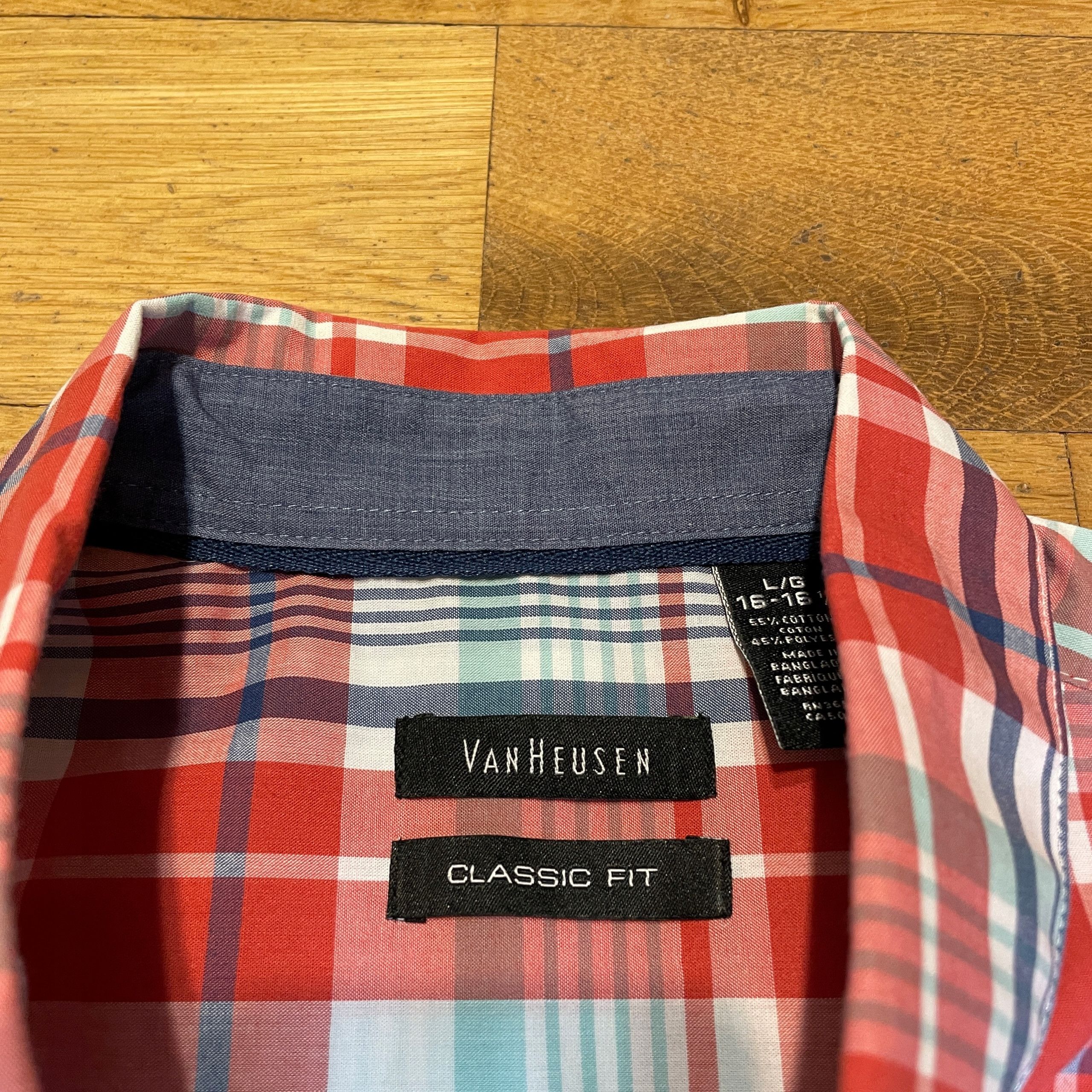 Van Heusen VAN HEUSEN MEN'S SHORT SLEEVE SHIRT, SUMMER CHECK, Size L Size US L / EU 52-54 / 3 - 2 Thumbnail