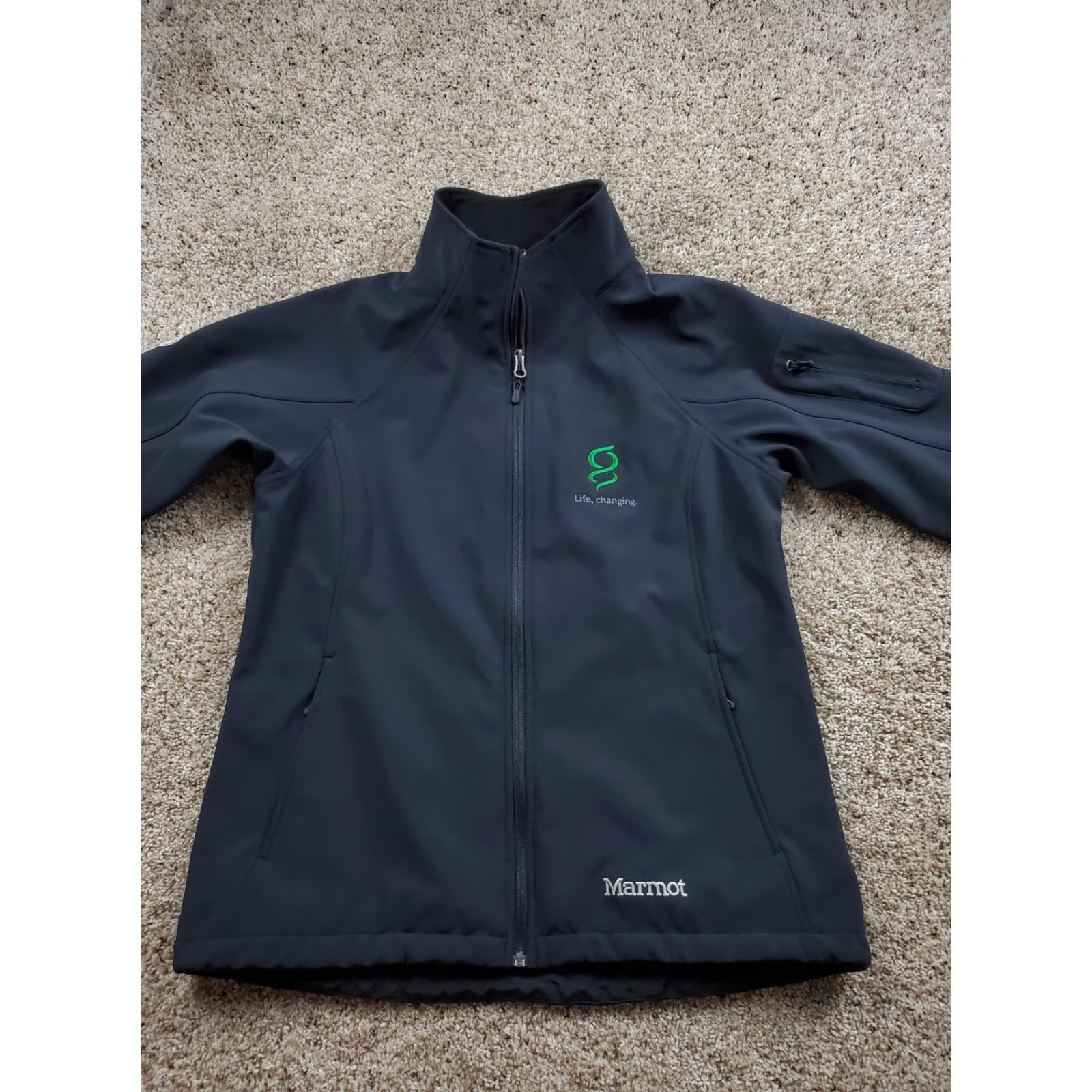 Marmot Marmot Gravity Jacket Womens Large Black Softshell Full Zip Stretch Fleece Lined Size L / US 10 / IT 46 - 3 Thumbnail