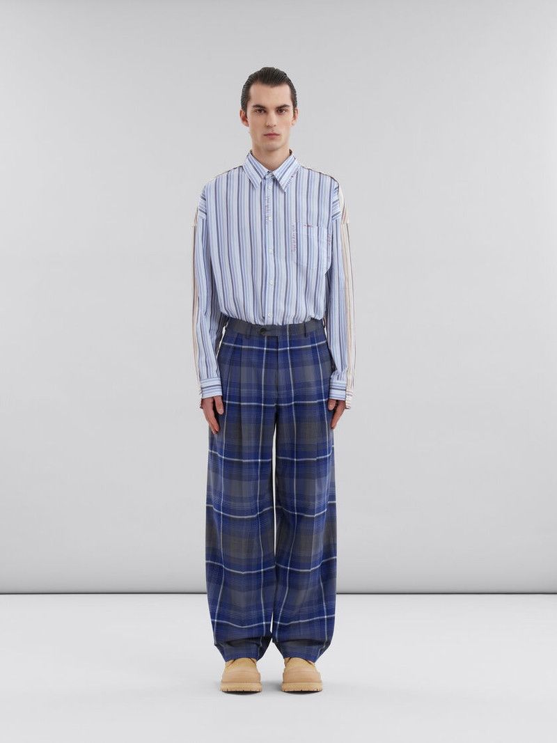 Marni o1w1db11025 Wool Pleated Trousers in Blue Size US 30 / EU 46 - 2 Thumbnail