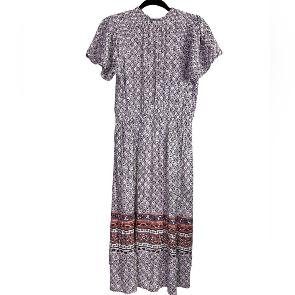 Designer Knox Rose l Floral Boho Lilac Midi Dress Medium Size M / US 6-8 / IT 42-44 - 2 Thumbnail