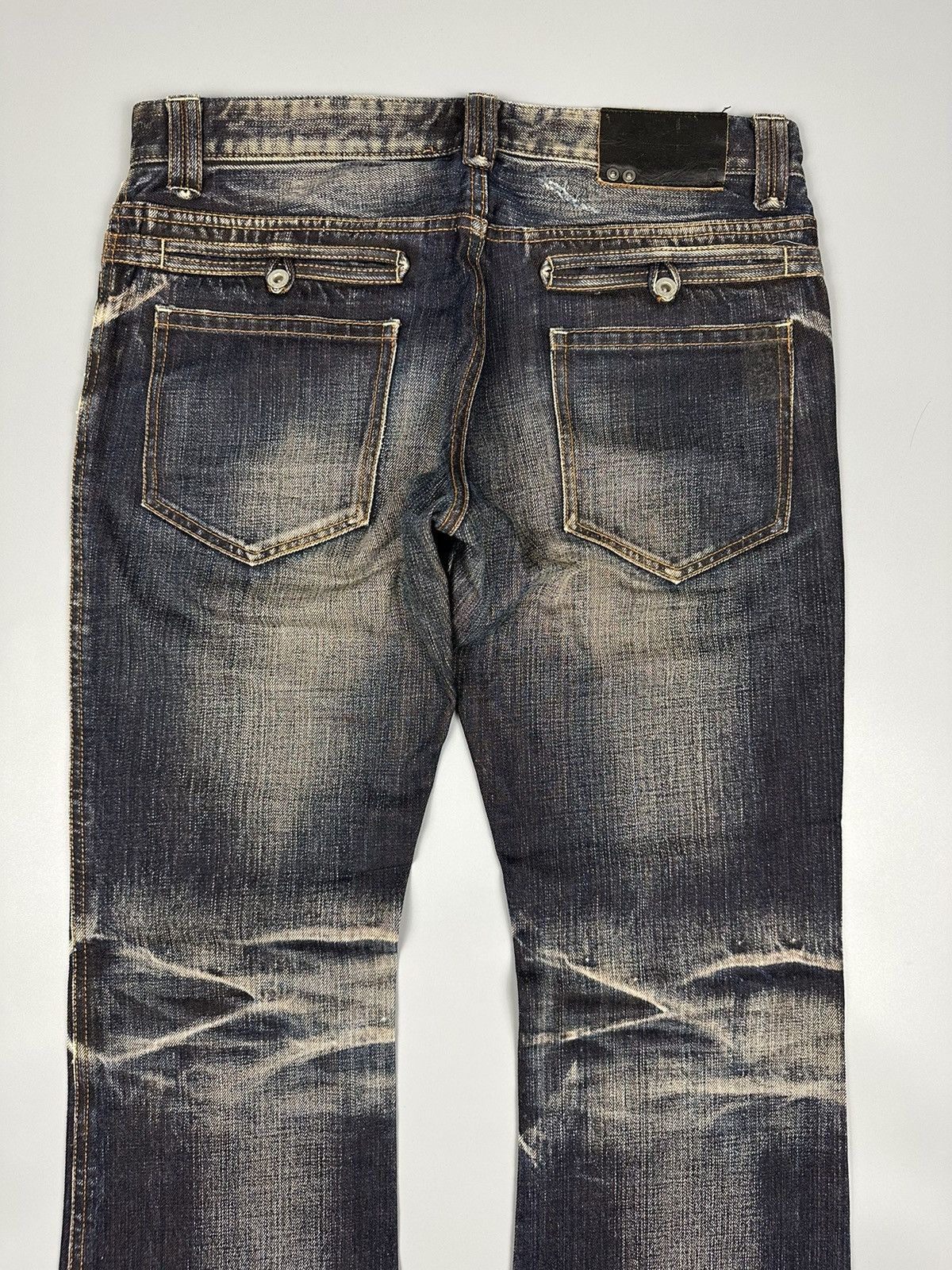 Japanese Brand Japanese High Street Whiskered Flare Denim Size US 33 - 6 Thumbnail