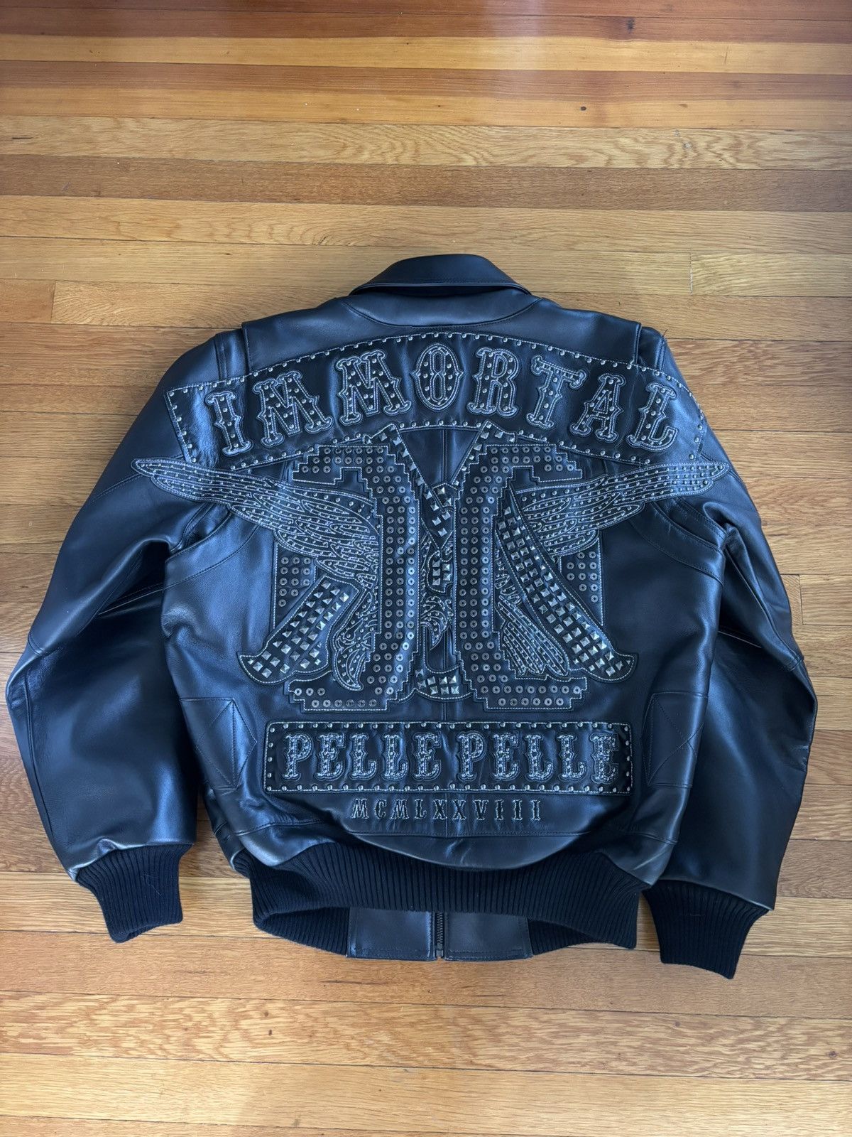 Exclusive Opium Black Stud Leather Jacket
