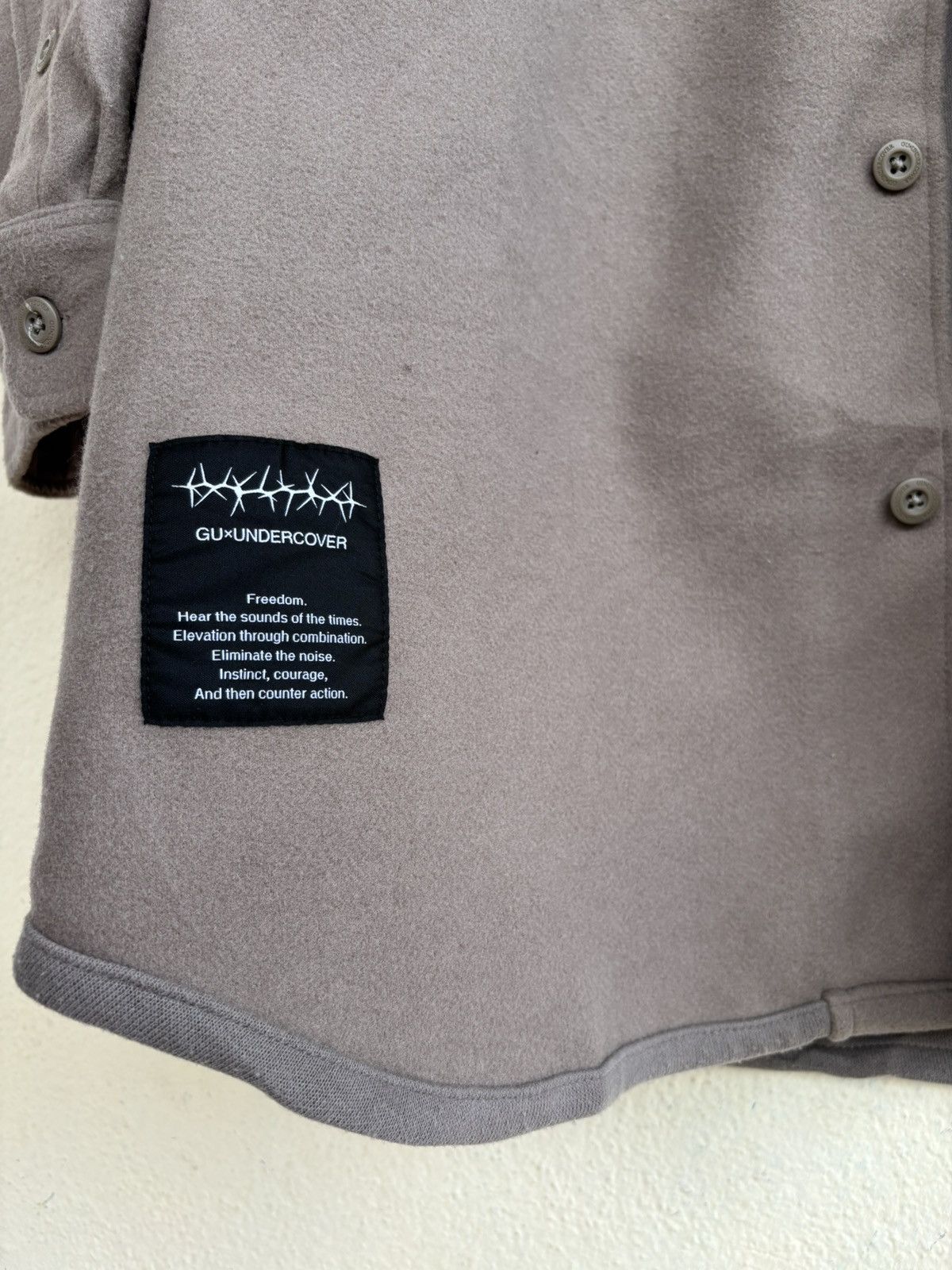 GU × Undercover Undercover Knit Melton Long Shirt Beige Long Sleeve Shirt Size M / US 6-8 / IT 42-44 - 5 Thumbnail