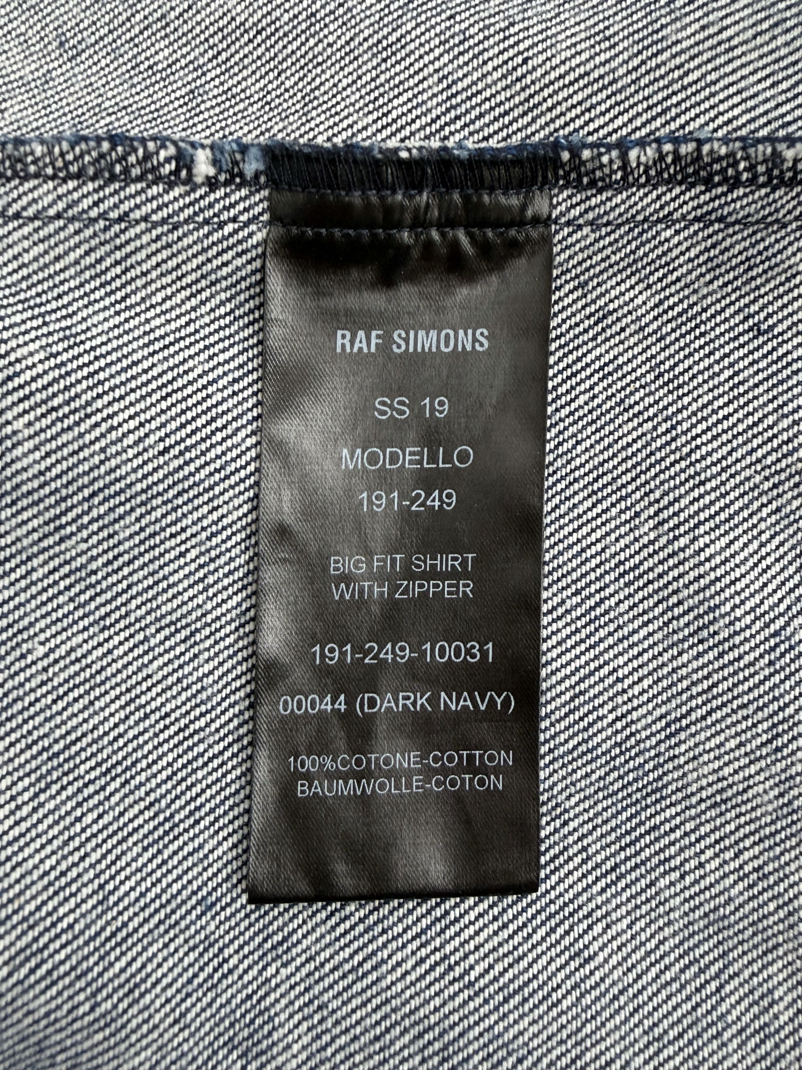 Raf Simons SS19 'Big Fit Shirt With Zipper' Blue Denim Size US M / EU 48-50 / 2 - 7 Thumbnail
