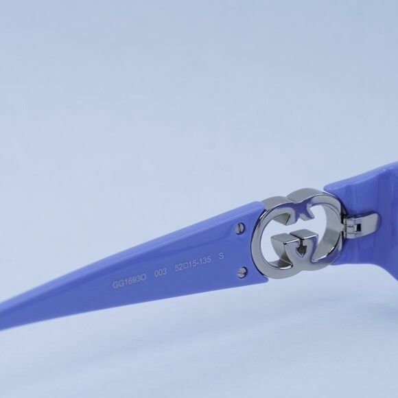 Gucci 🕶️ New Gucci GG1693O 003 Eyeglasses - Violet with Silver Size ONE SIZE - 6 Thumbnail