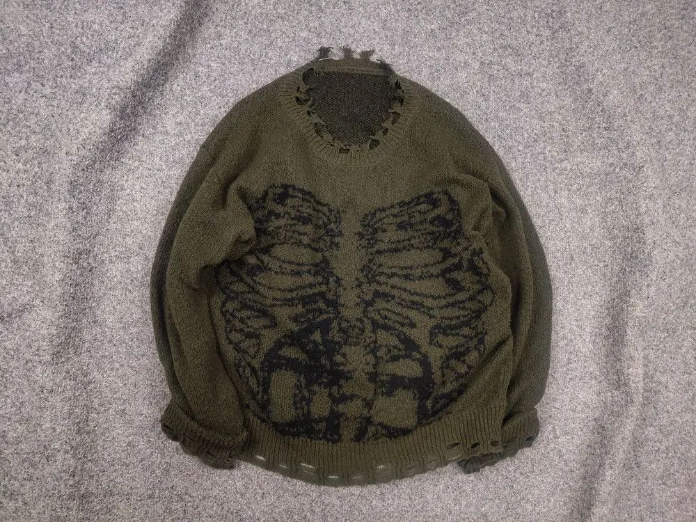 If Six Was Nine Vintage Y2K Style LGB Skeleton crew neck Distressed Sweater Size US S / EU 44-46 / 1 - 1 Thumbnail