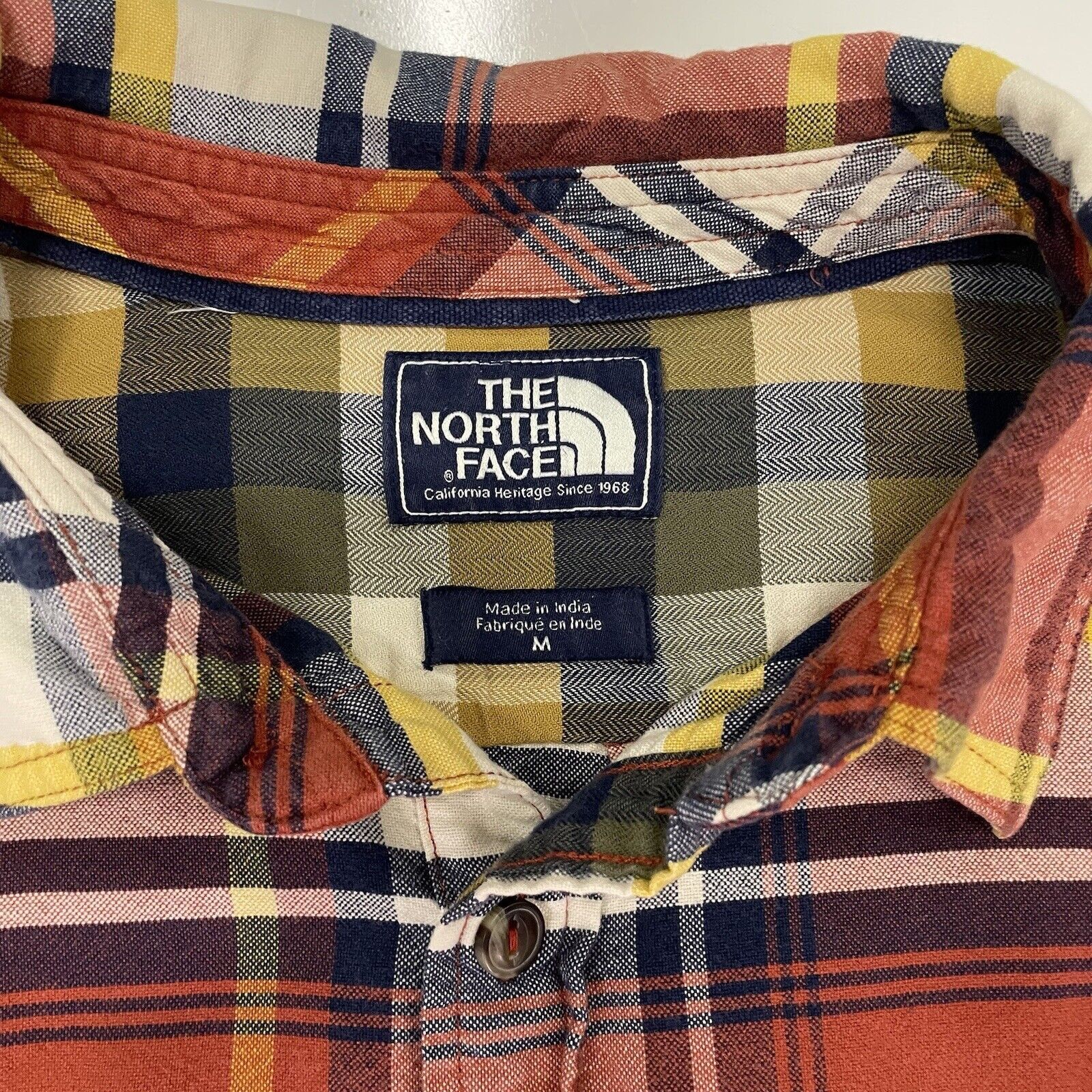 The North Face The North Face Men Flannel Checks Orange Blue Plaid Casual M Size US M / EU 48-50 / 2 - 3 Thumbnail