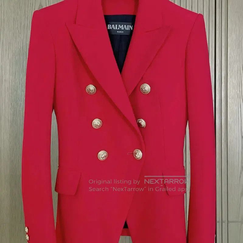 Balmain Balmain Red Wool Women's Blazer . Size S / US 4 / IT 40 - 3 Thumbnail