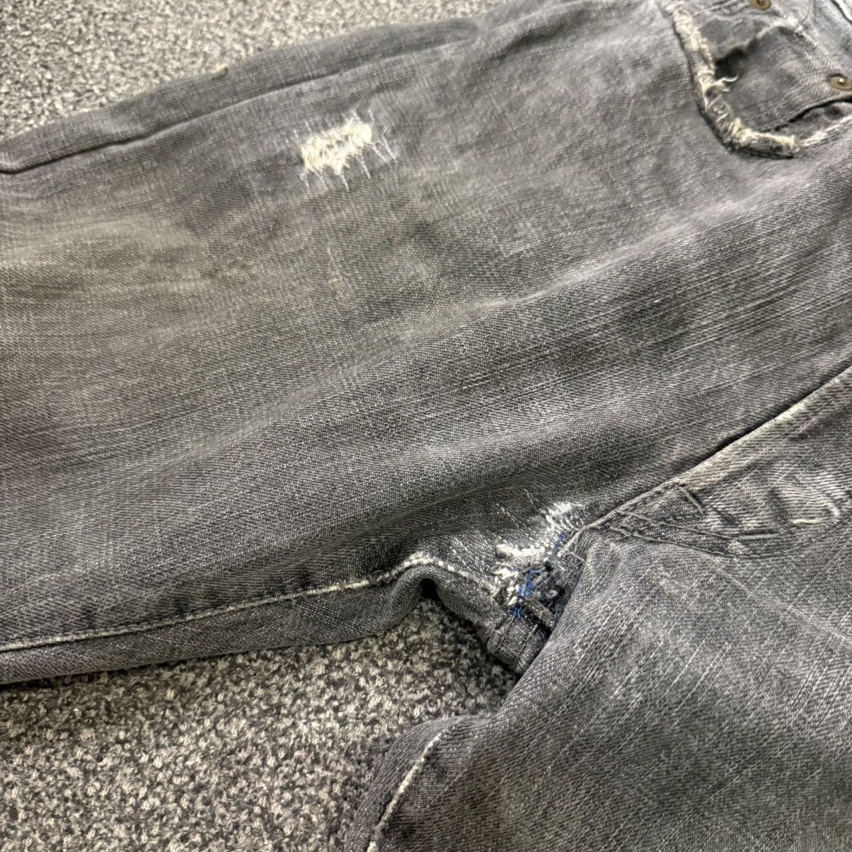 Studio D'Artisan Vintage Crazy Distressed Ripped Osaka Faded Indigo Denim Size US 33 - 6 Thumbnail