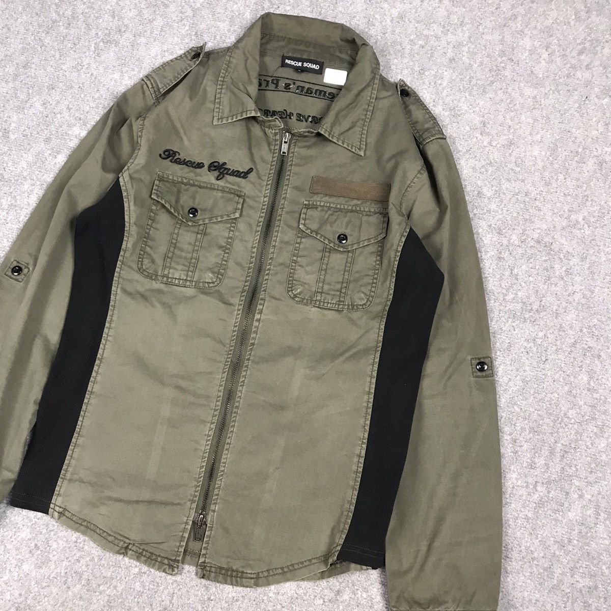 Japanese Brand RESCUSE SQUAD EMBROIDERY DESIGN ZIPPER DOUBLES POCKET JACKET Size US M / EU 48-50 / 2 - 5 Thumbnail