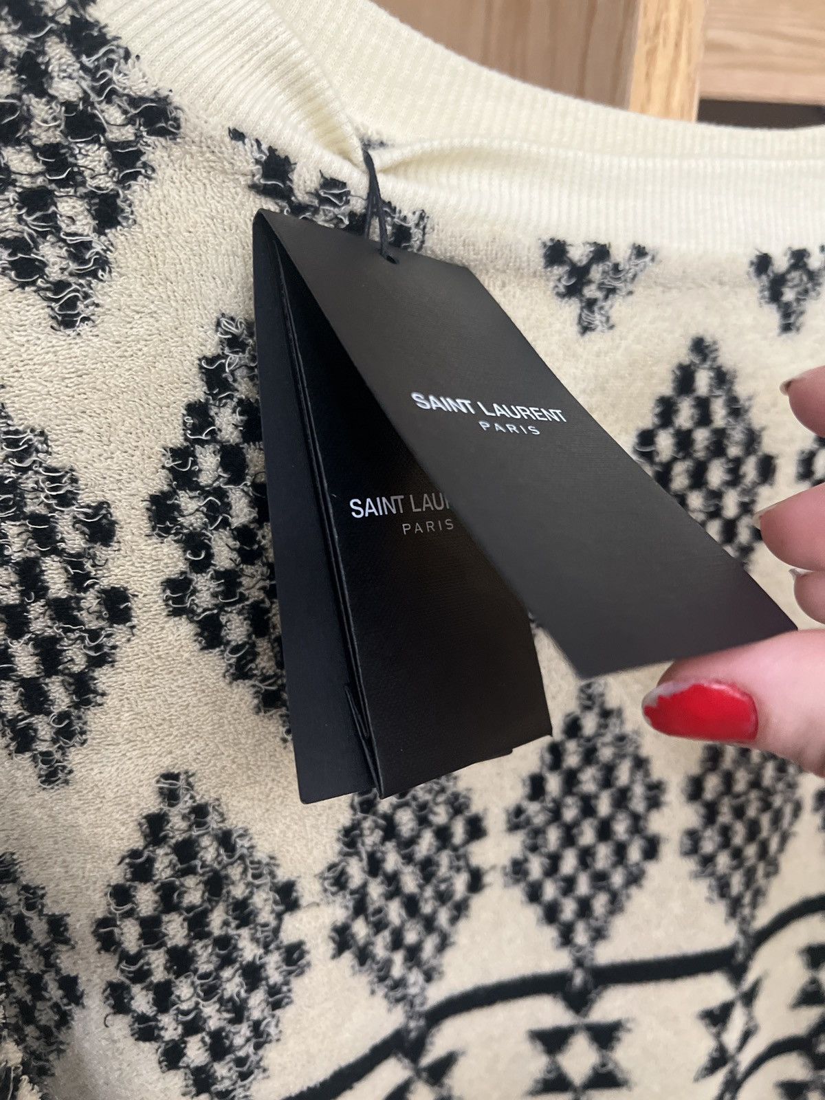Saint Laurent Paris Saint Laurent Stripe-Jacquard Sweater Size US M / EU 48-50 / 2 - 2 Thumbnail