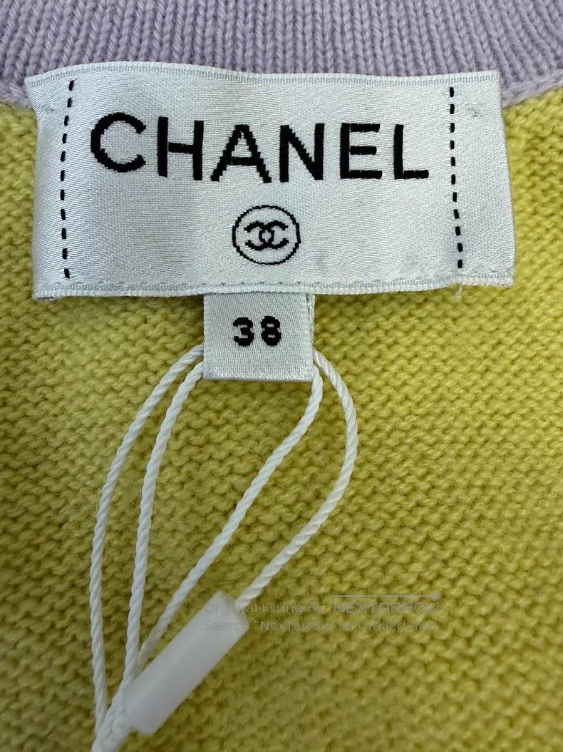 Chanel Chanel Colour-blocked V-neck two-pocket knitted cardigan c Size XS / US 0-2 / IT 36-38 - 4 Thumbnail