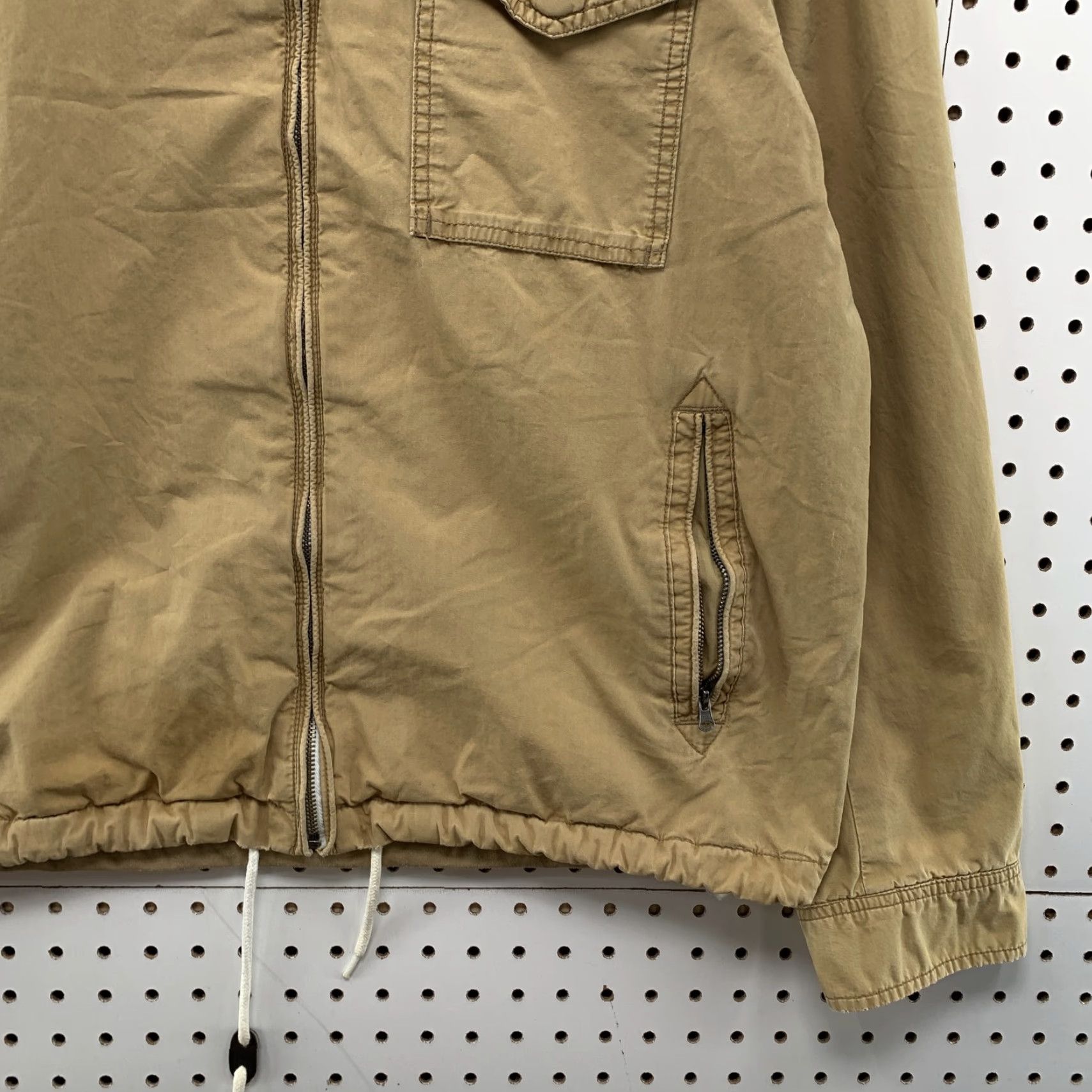 Old Navy VINTAGE Old Navy Hoodie Mens L Tan Lightweight Zip Up Hoodie Size US L / EU 52-54 / 3 - 4 Thumbnail