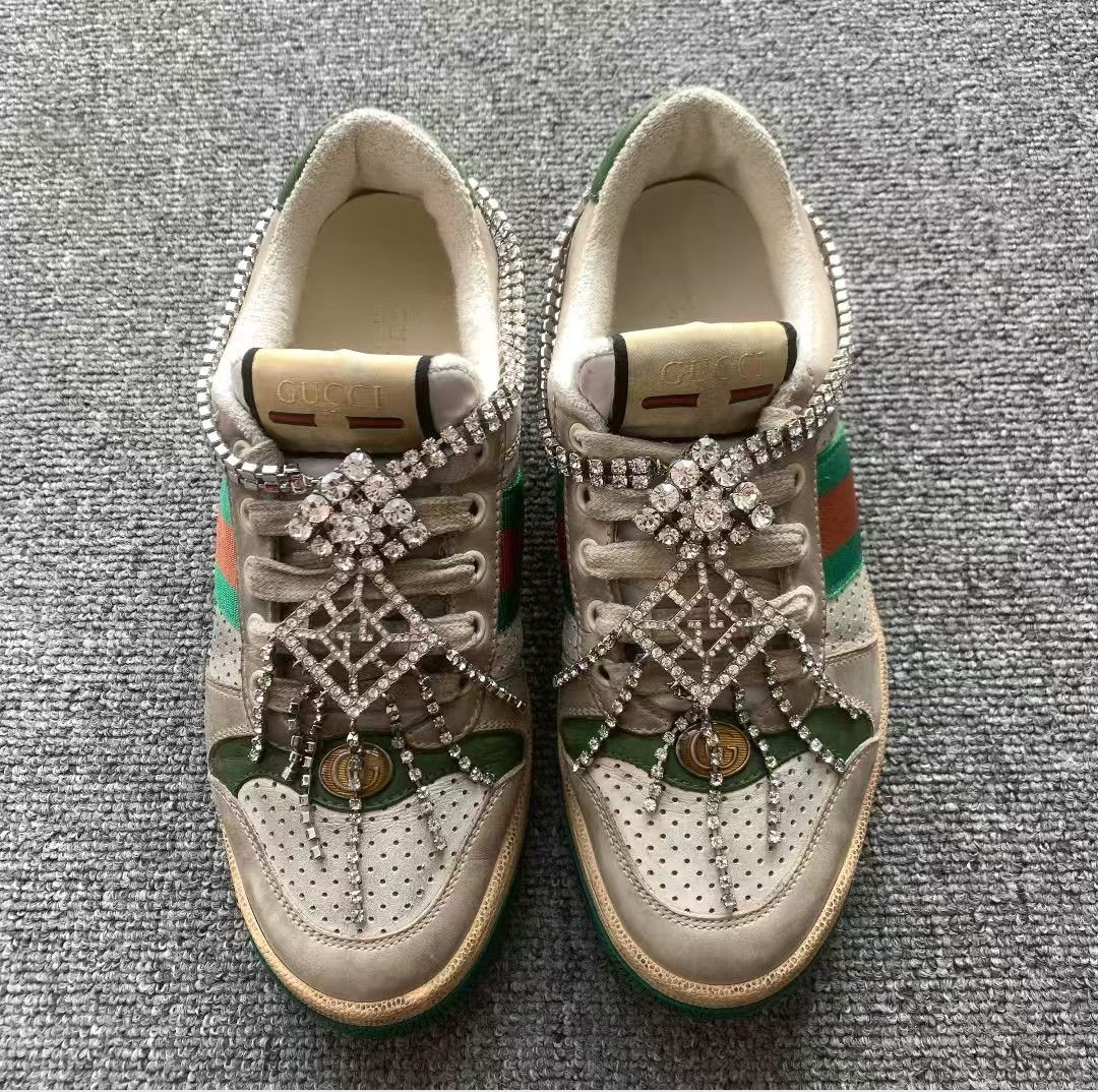 Gucci Gucci Crystal-Embellished Sneakers Size 36.5 Size US 6.5 / IT 36.5 - 1 Thumbnail