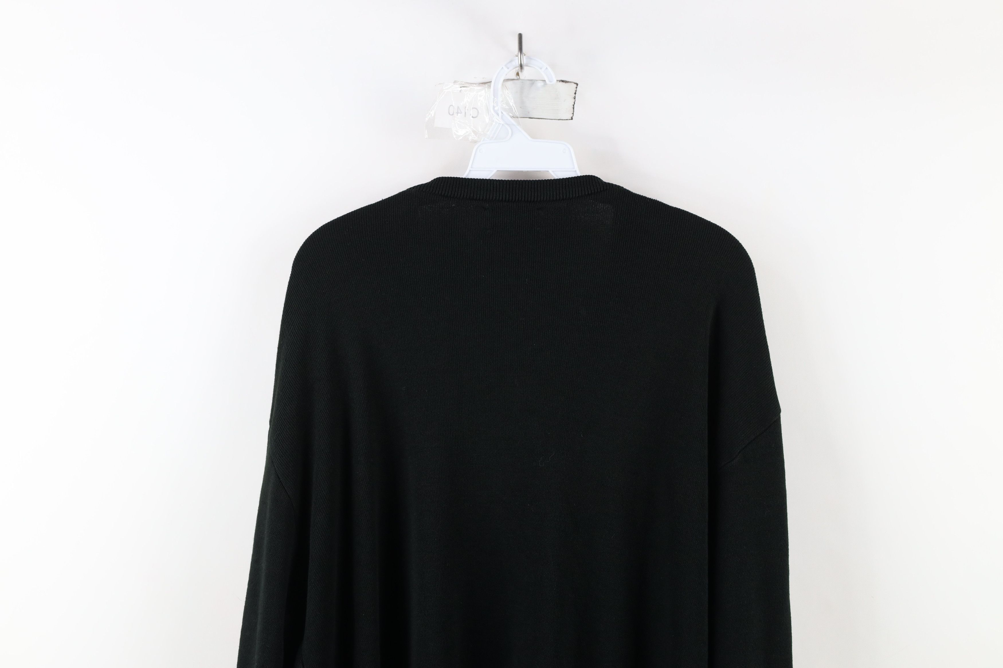 Vintage Vintage 70s Streetwear Blank Knit V-Neck Sweater USA Black Size US L / EU 52-54 / 3 - 9 Thumbnail