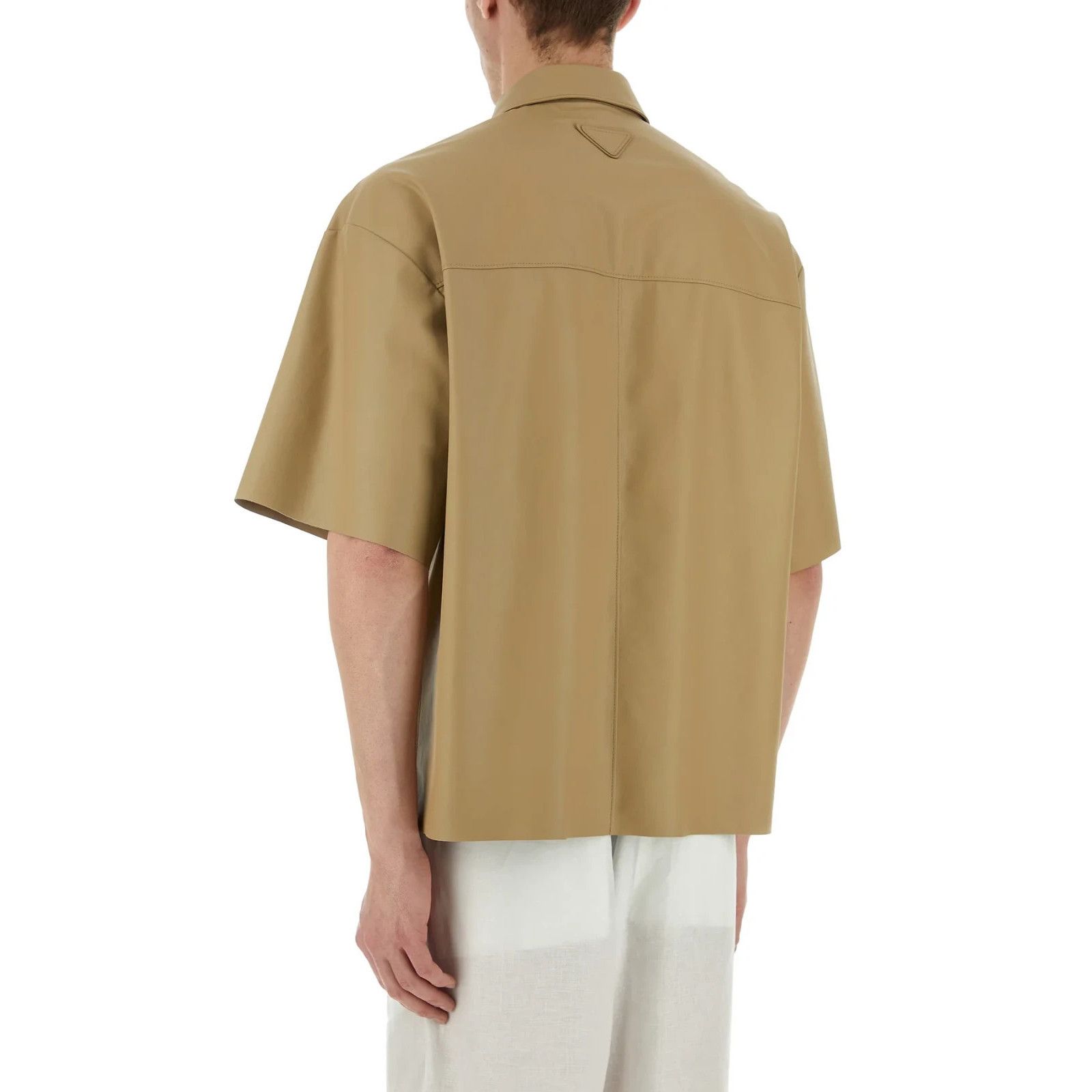 Prada PRADA Beige Leather Shirt New & Authentic (Men's size:50;) Size US M / EU 48-50 / 2 - 4 Thumbnail