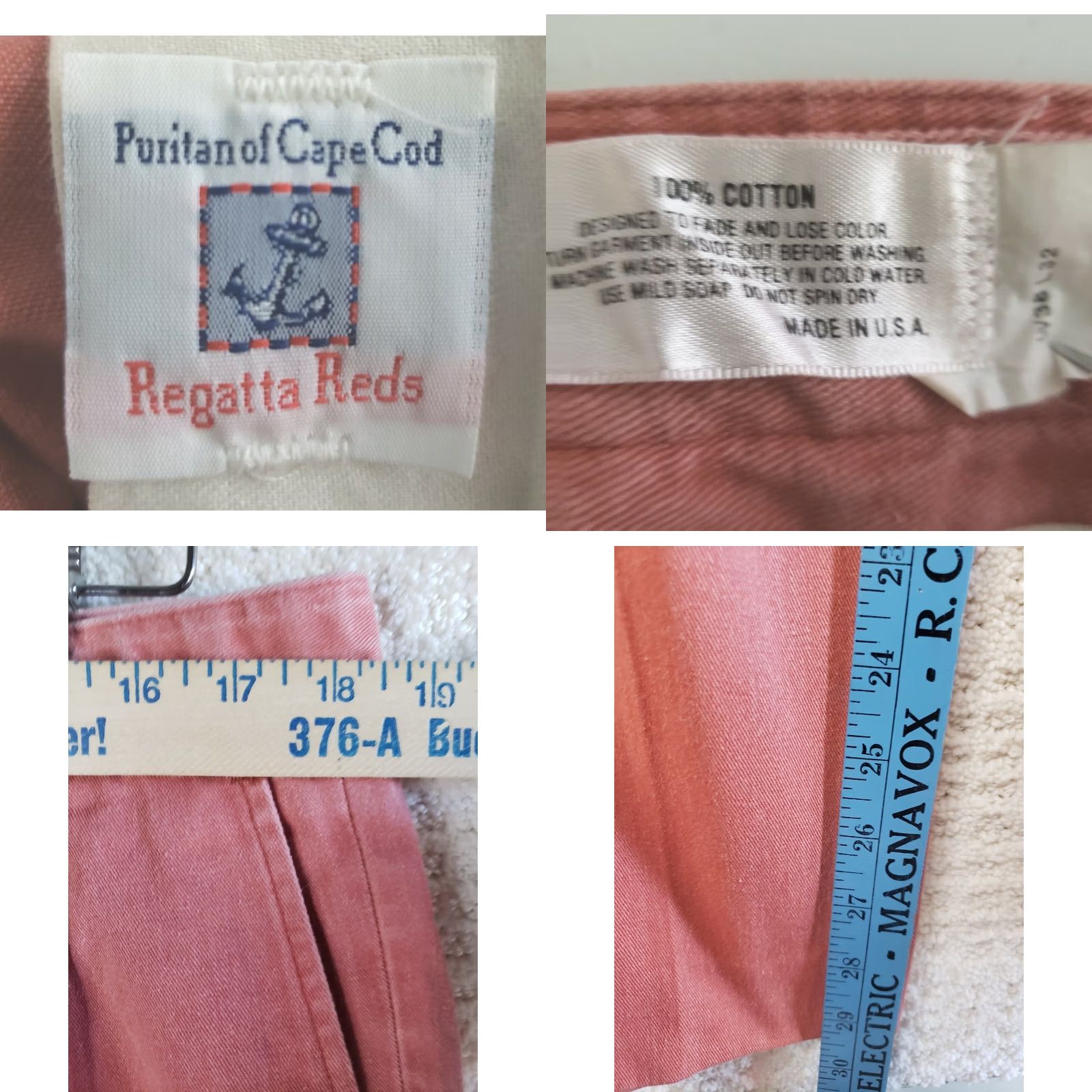Vintage Puritan Regatta Reds Chino Pants Men's 36x32 Red Straight Regular Cotton Twill Vintage: No Size US 36 / EU 52 - 9 Thumbnail