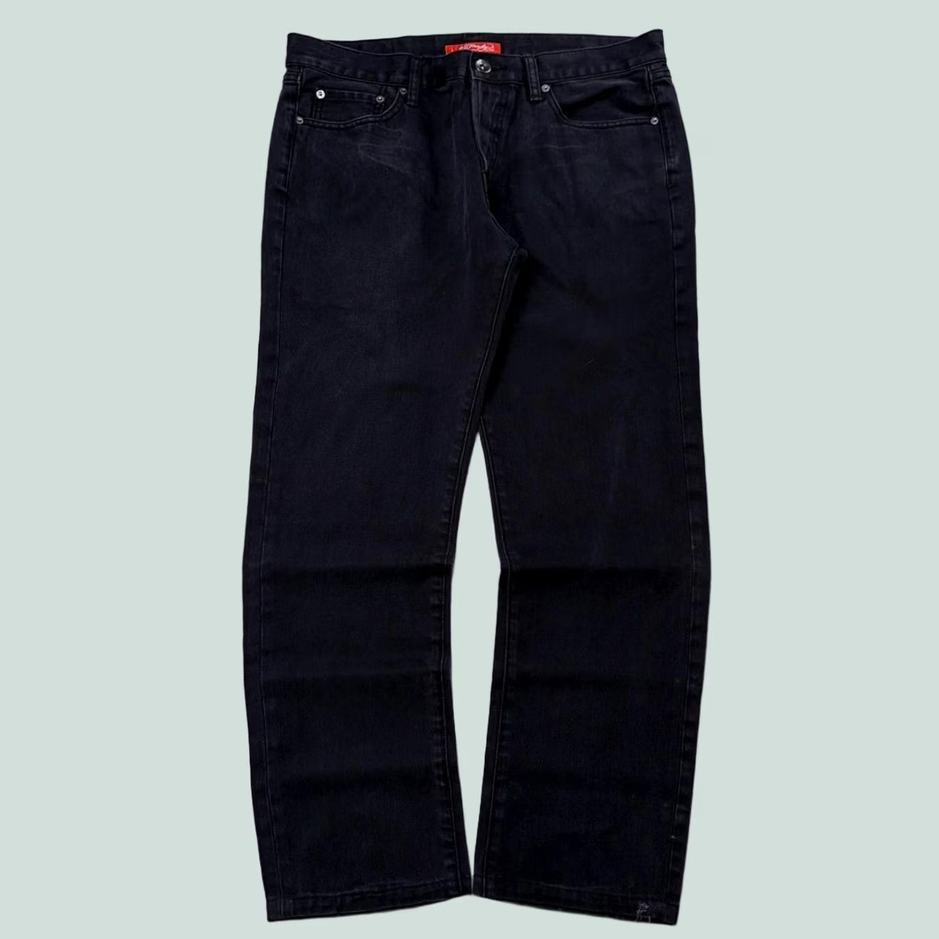 Ed Hardy Ed Hardy Black Wax Denim Devil Butt Logo Pants | Grailed