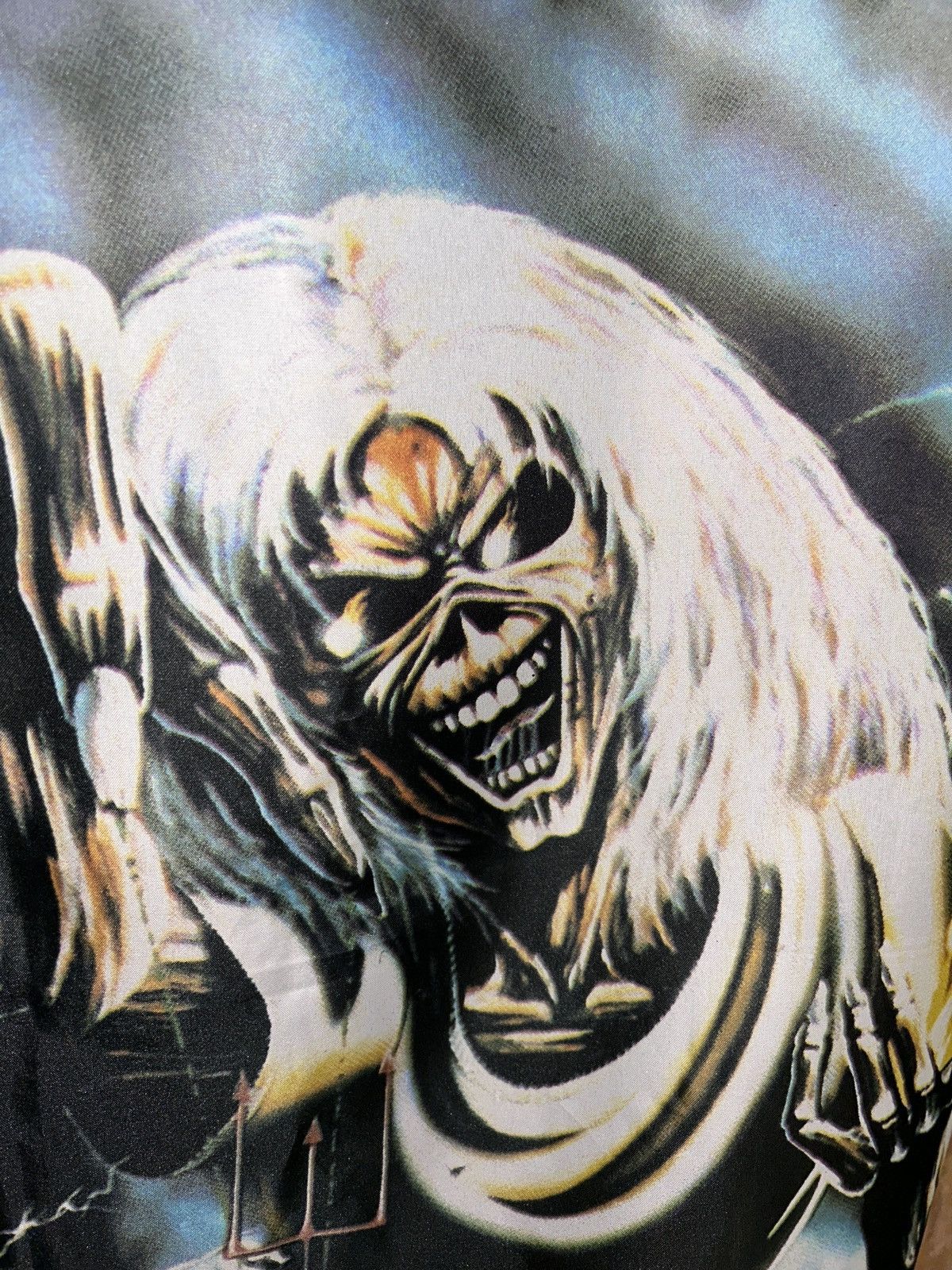 Band Tees 80s Vintage 1982 Iron Maiden The Number Of The Beast Flag Size ONE SIZE - 8 Thumbnail