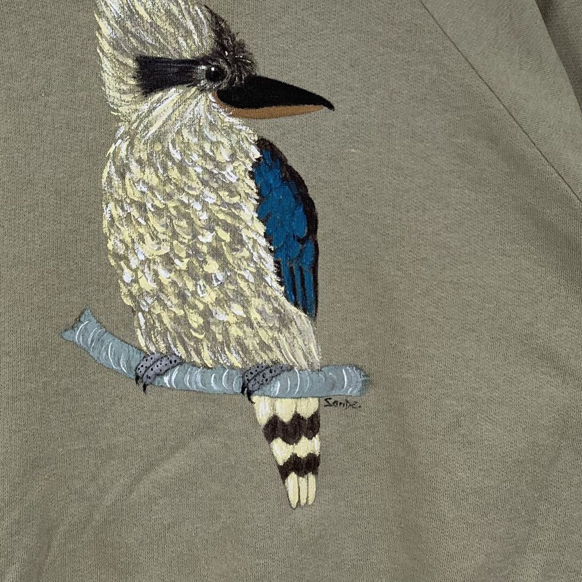 Vintage Vintage 90s SANDE AUSTRALIA Hand Paint Bird Art Sweatshirt Size US L / EU 52-54 / 3 - 4 Thumbnail